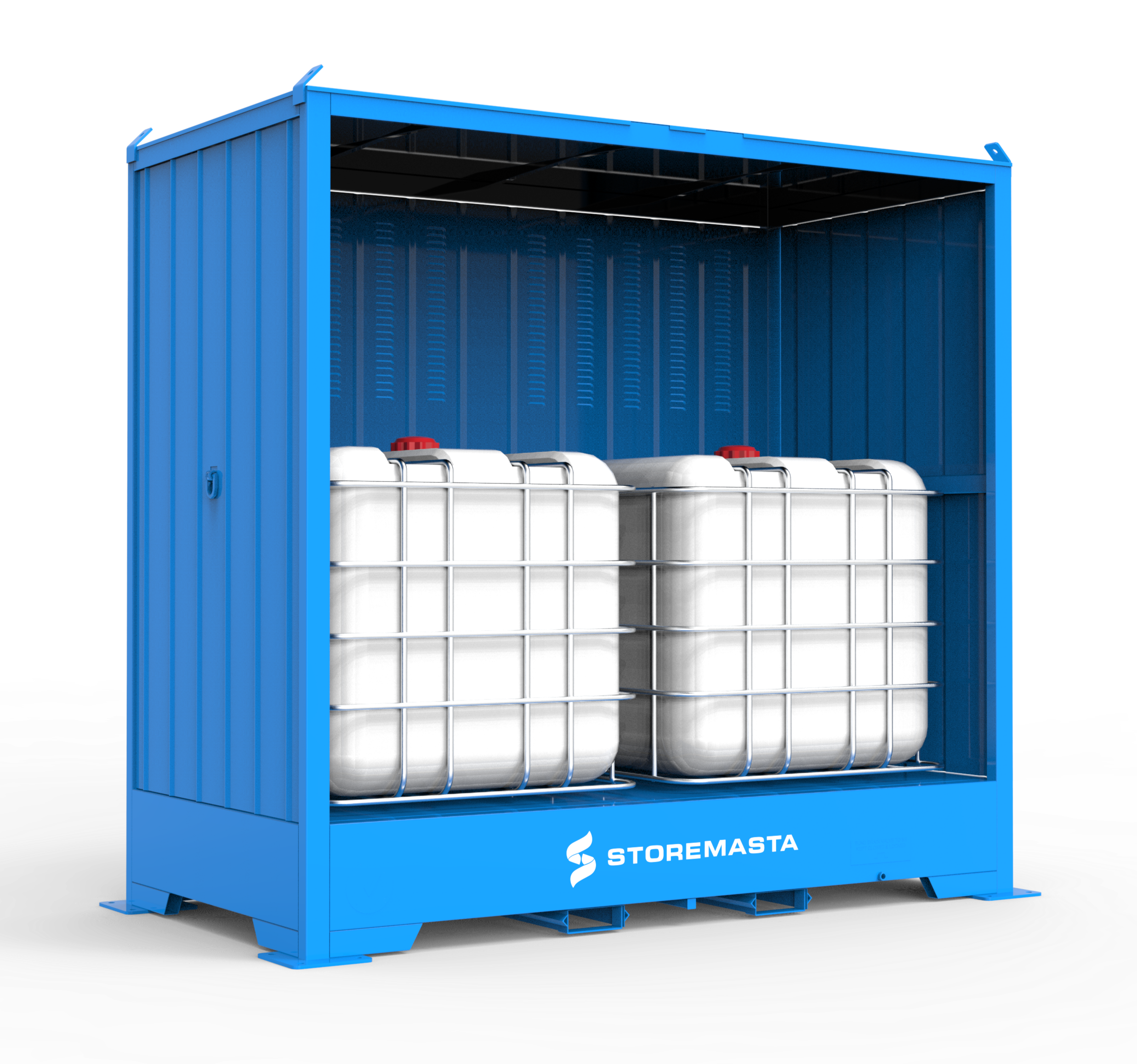 Single Depth Flammable Liquids Store - 2 IBC - Extra Height For Decanting