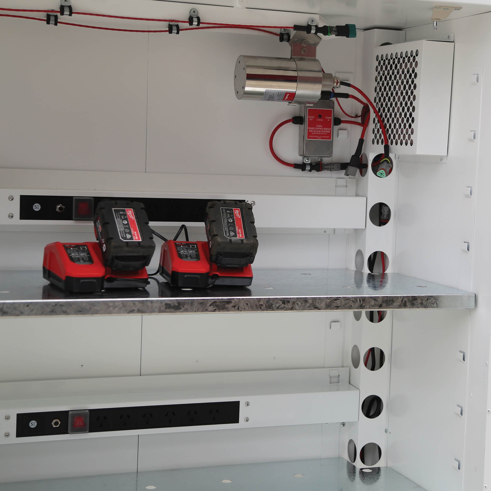 18 Outlet Battery Charging Cabinet with Fire Suppression System - Monitored