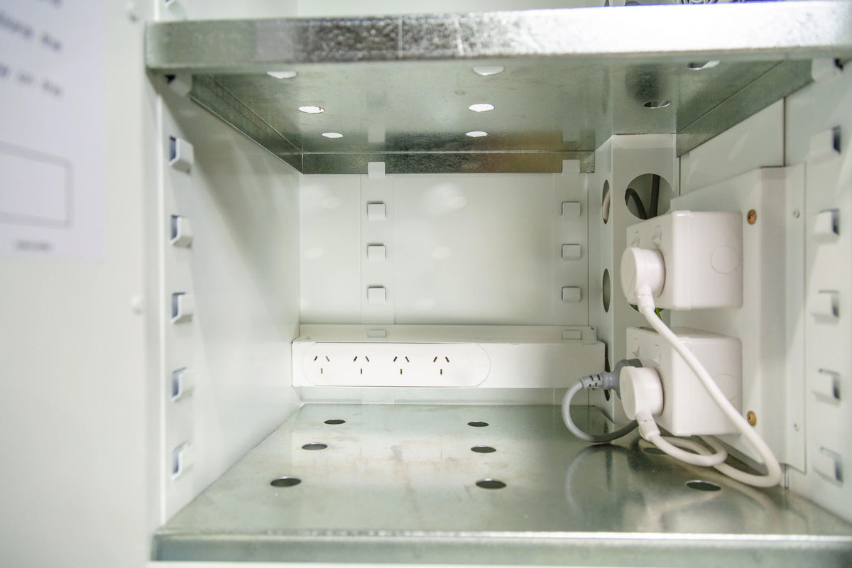 8 Outlet Battery Charging Cabinet with BTA Fire Suppression System - Non Monitored
