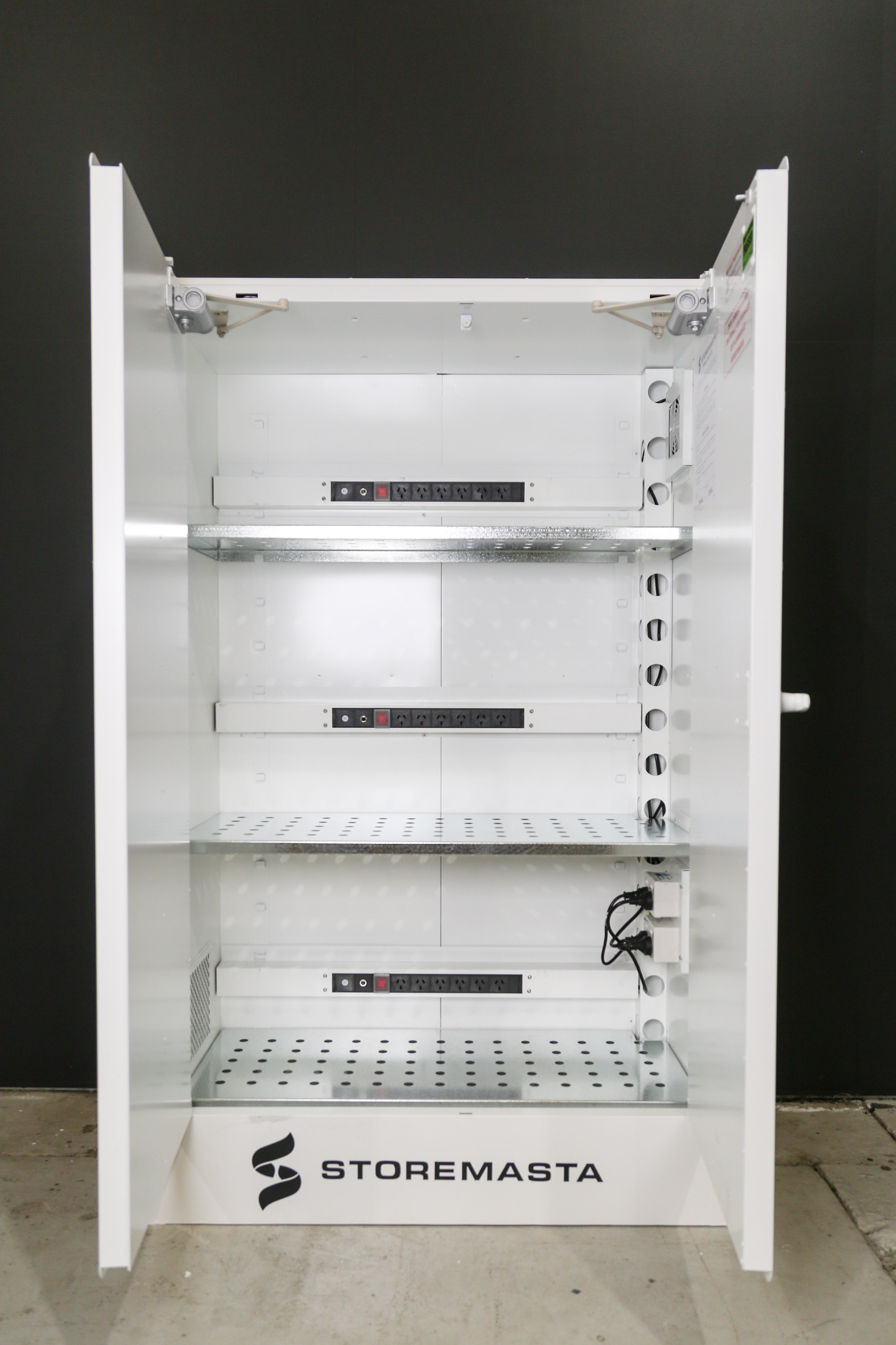 18 Outlet Battery Charging Cabinet with Fire Suppression System - Monitored with Auto Dialer