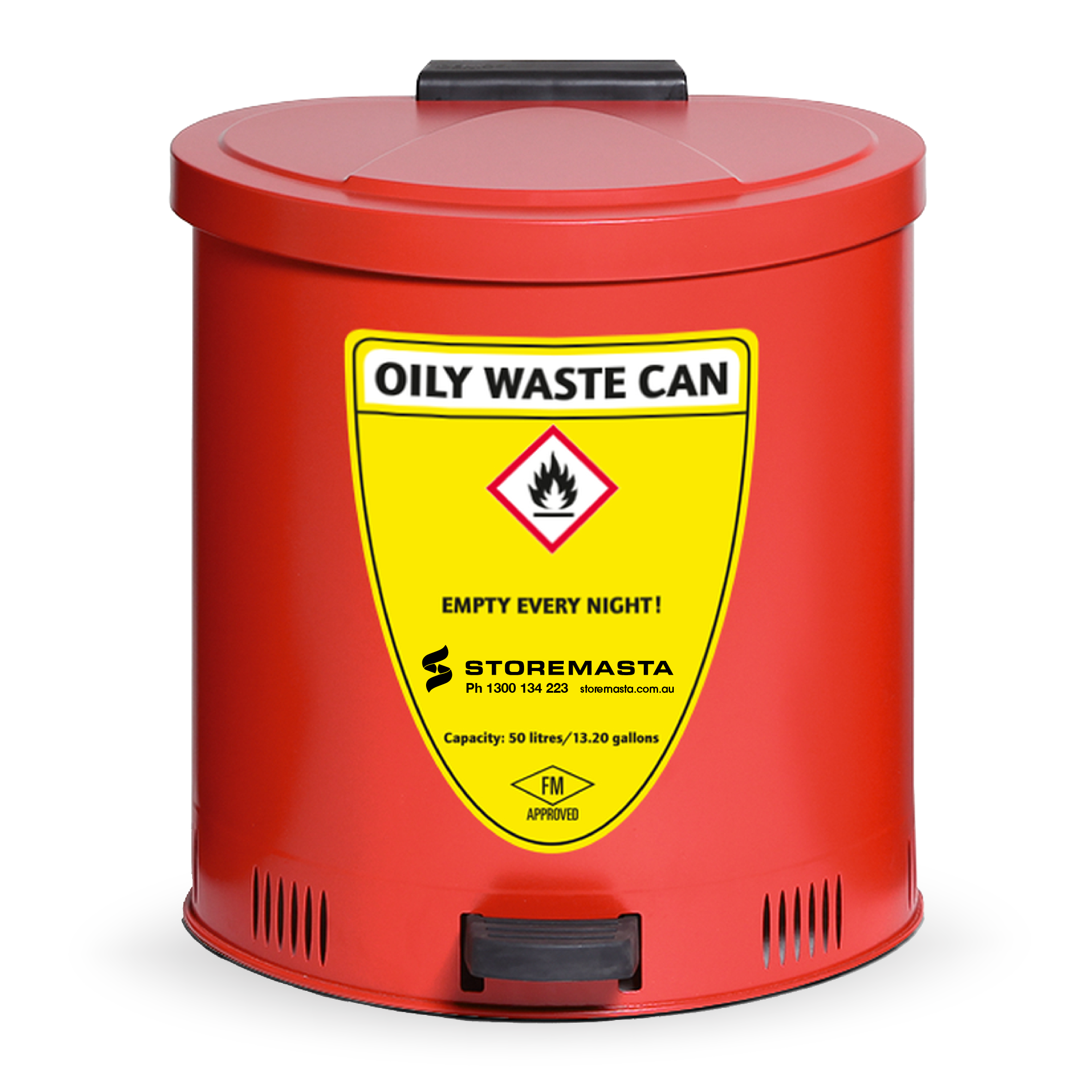 50L Disposal Bin - Red