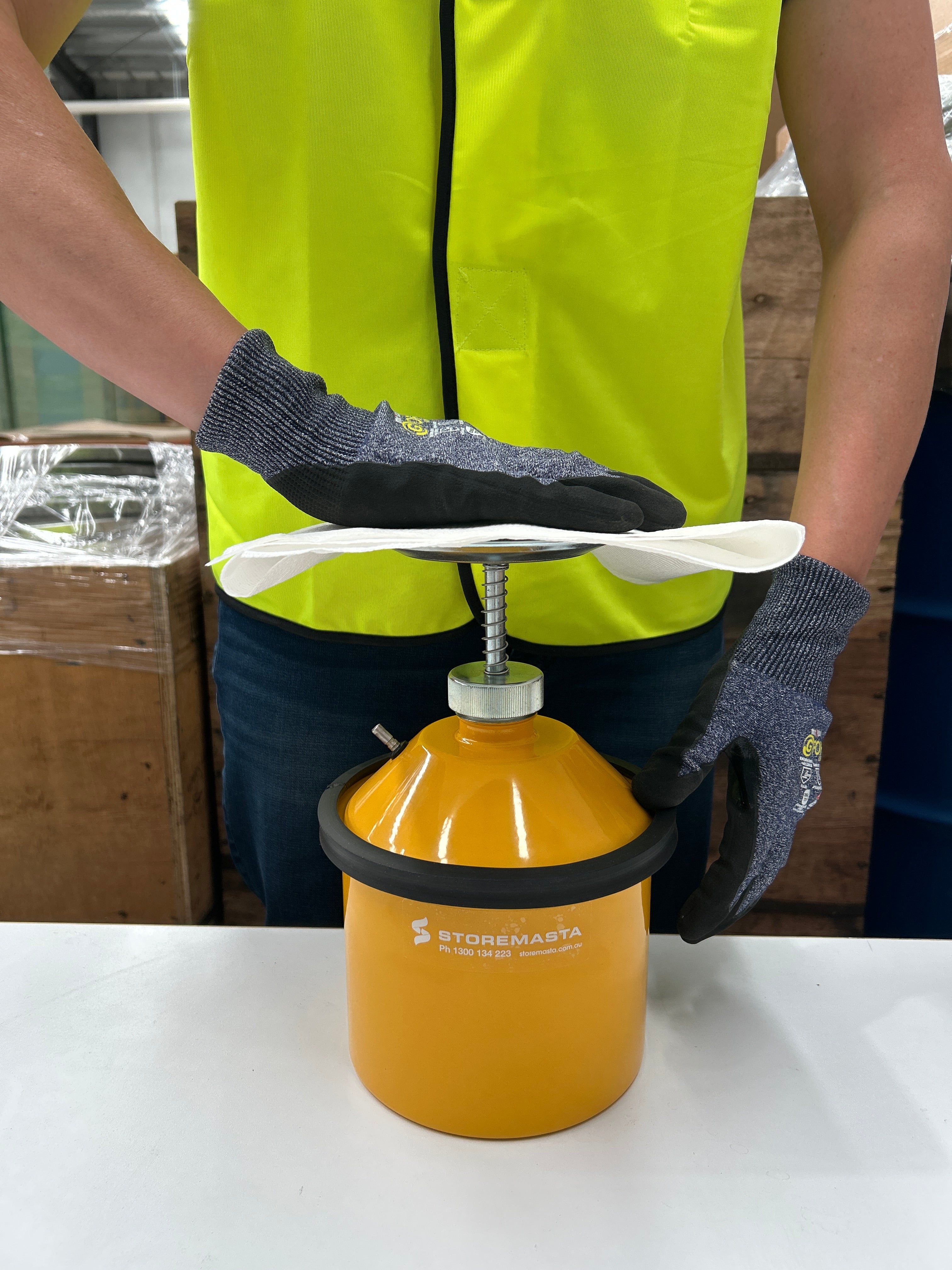2.5L Plunger Can - Galvanised Yellow