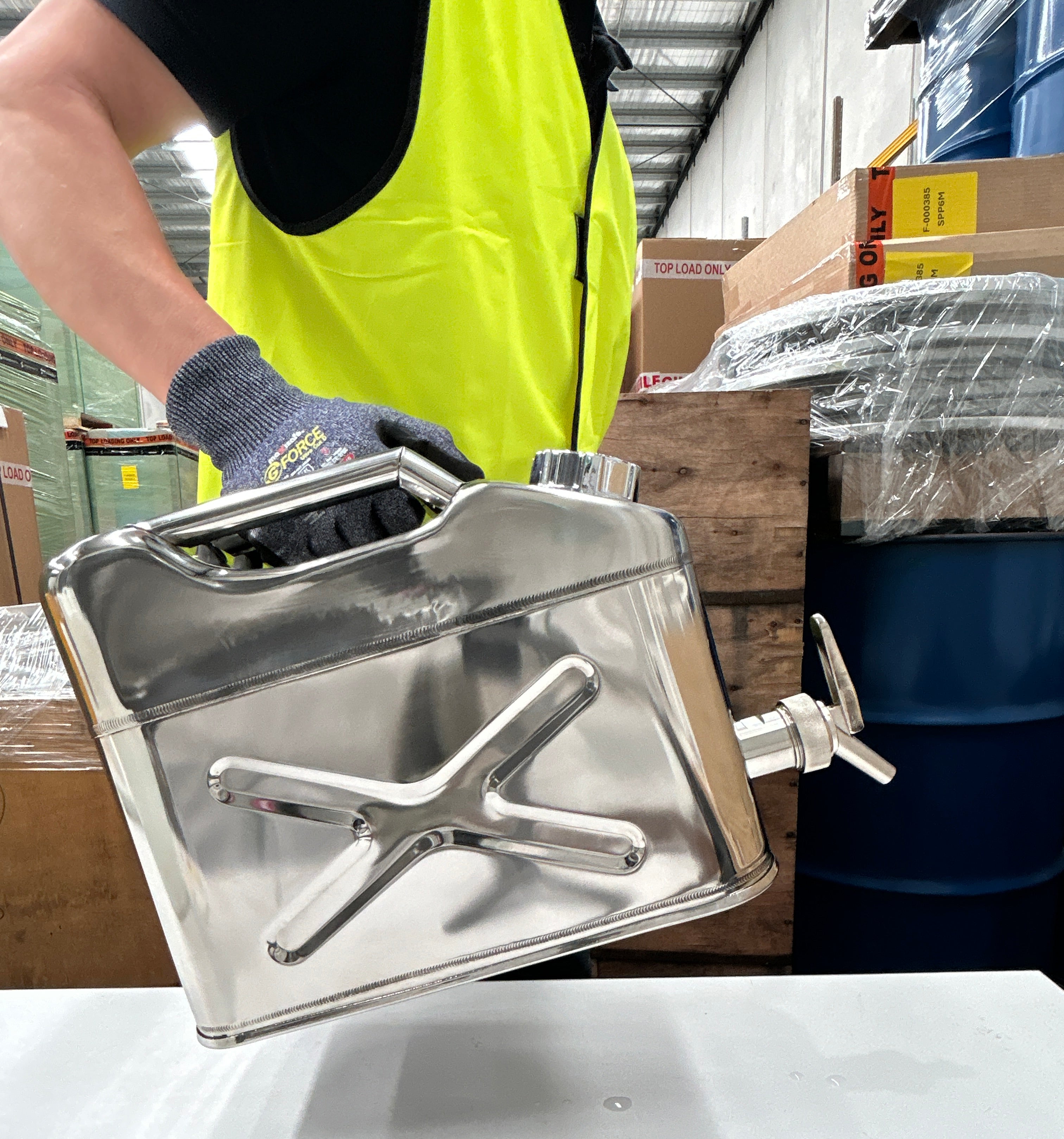 10L Safety Canister - Stainless Steel with SS Tap