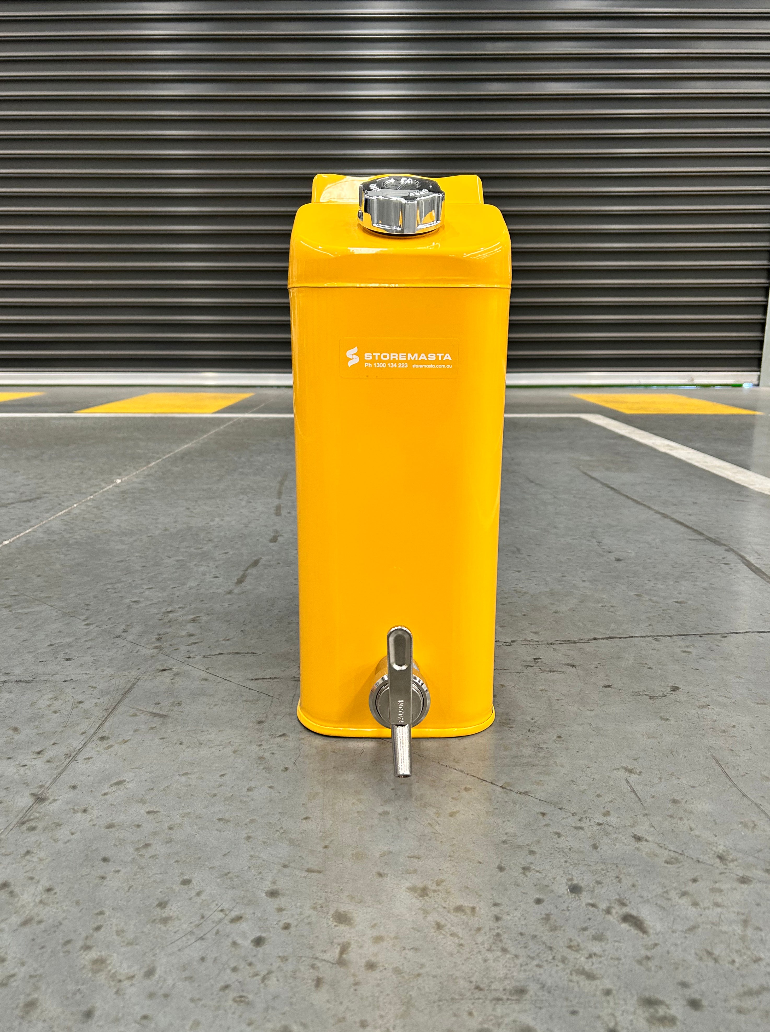 20L Safety Canister - Yellow Galvanised with Screw Cap