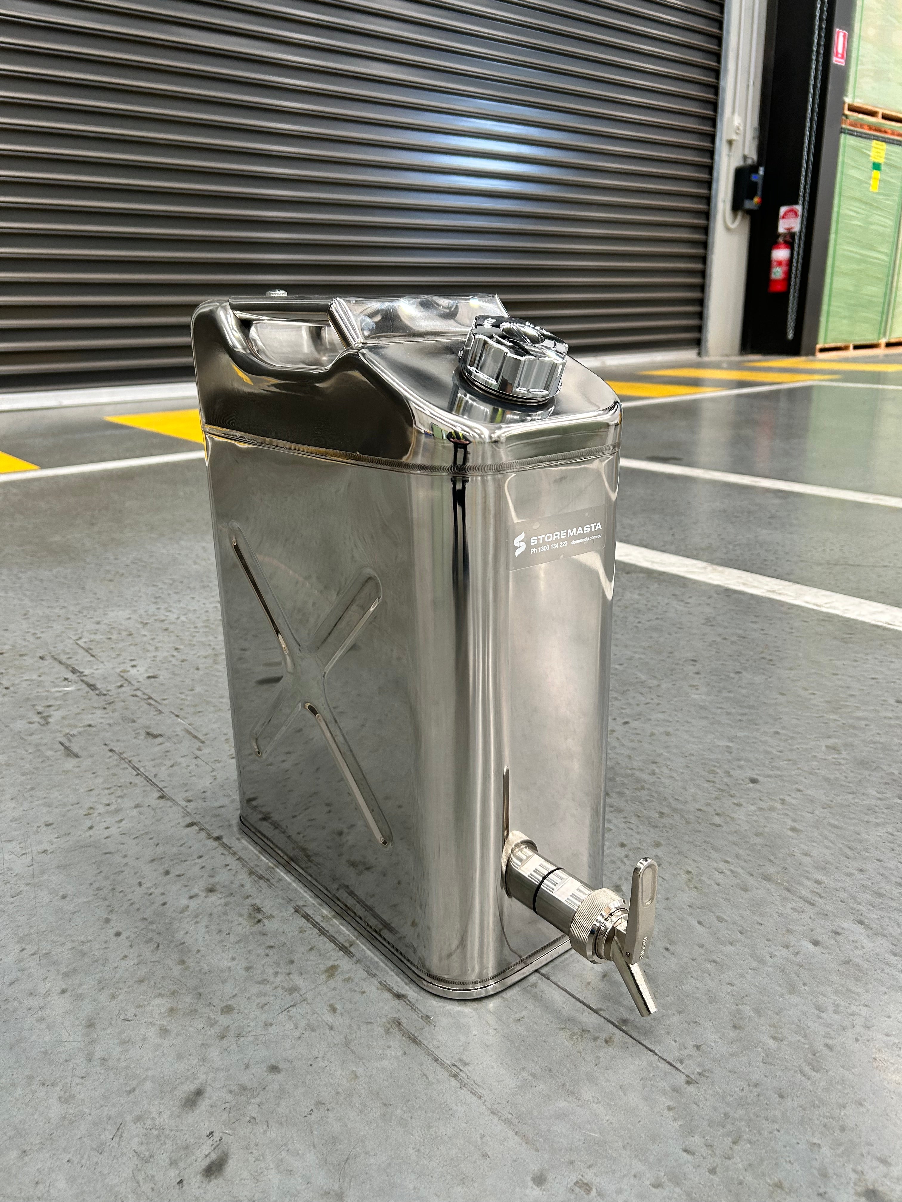 20L Safety Canister - Stainless Steel with SS Tap