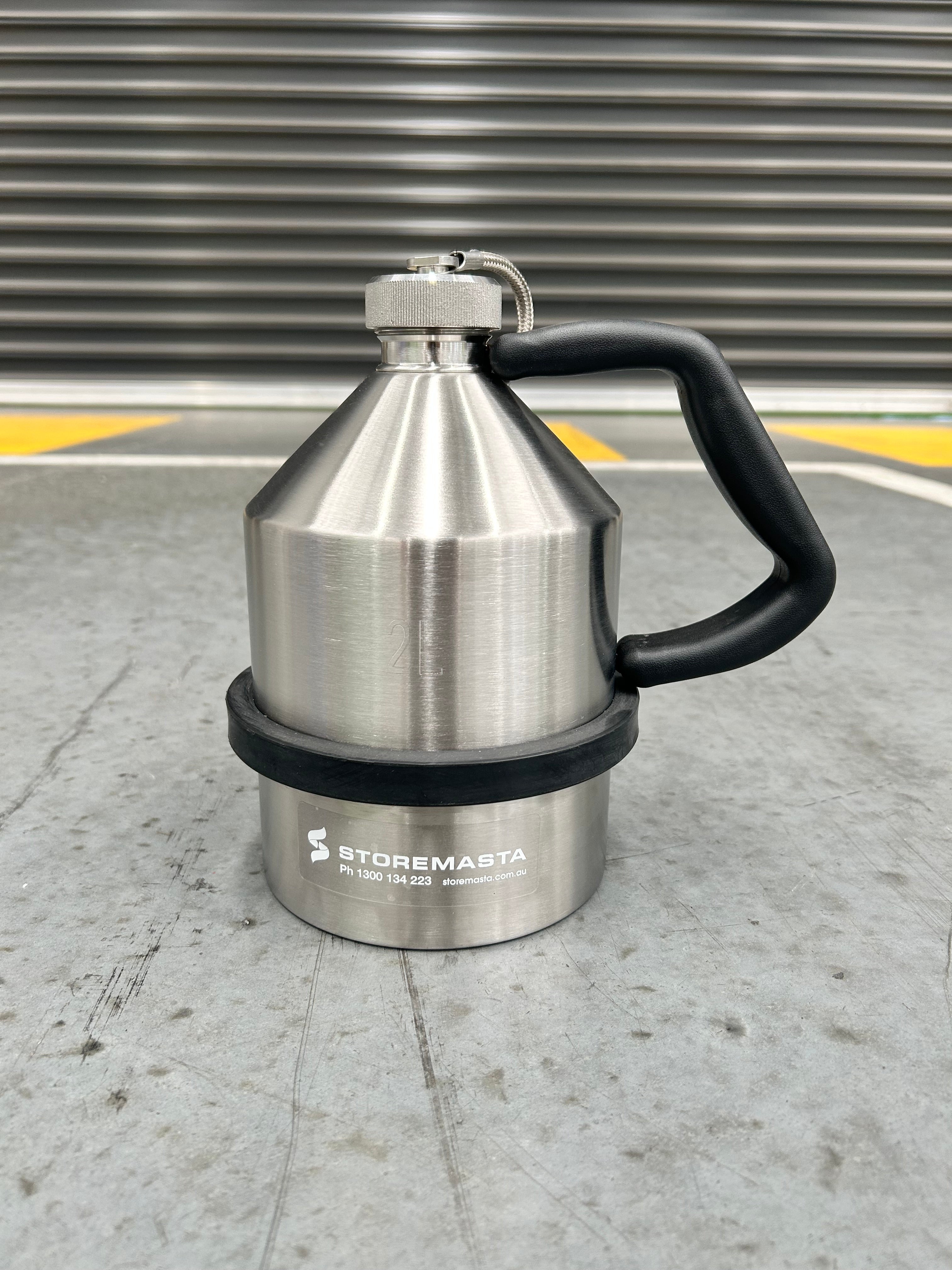 2L Safety Can - Stainless Steel with Screw Cap