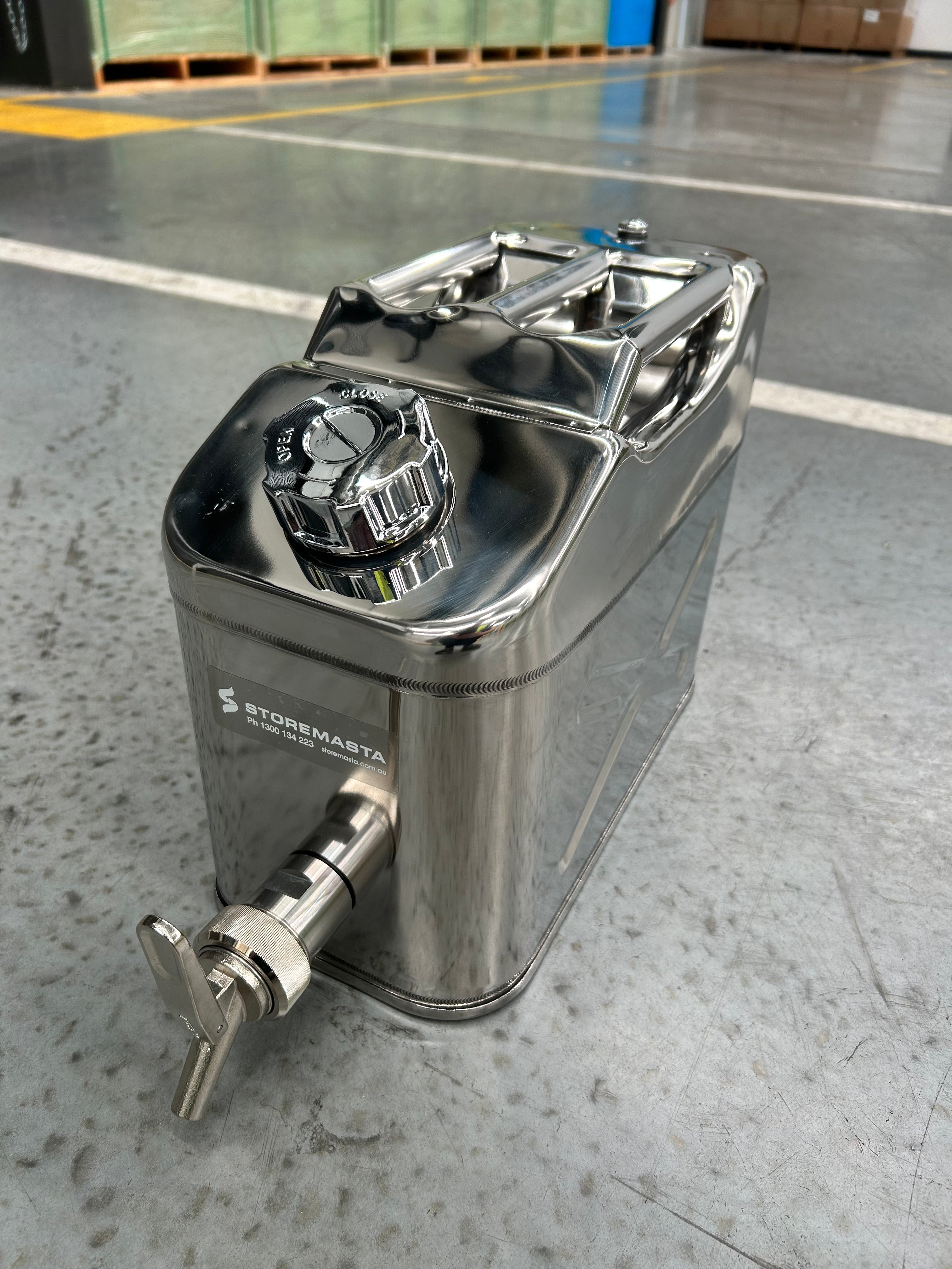 10L Safety Canister - Stainless Steel with SS Tap