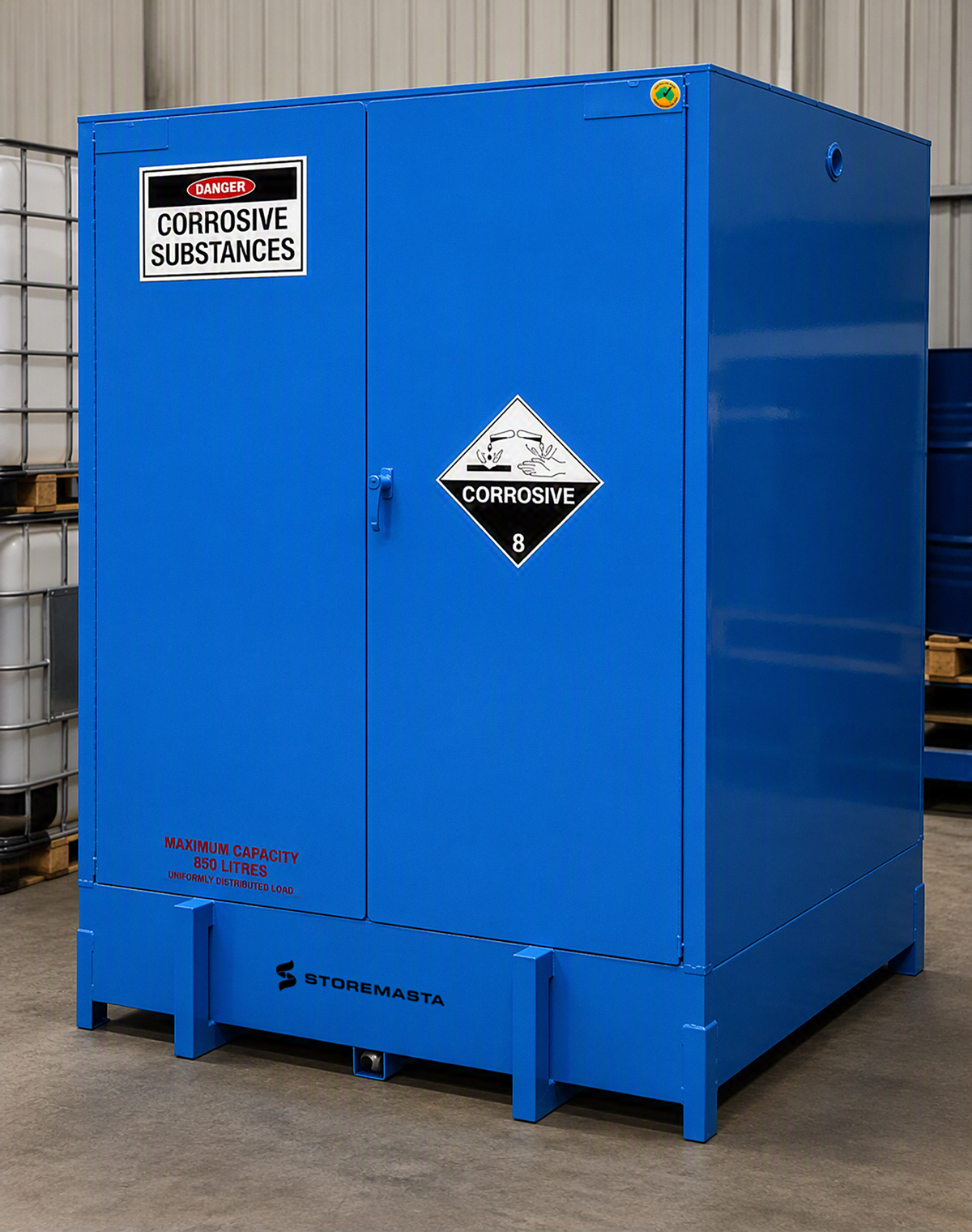 850L - Large Capacity Corrosive Substance Storage Cabinet - Pallet Store