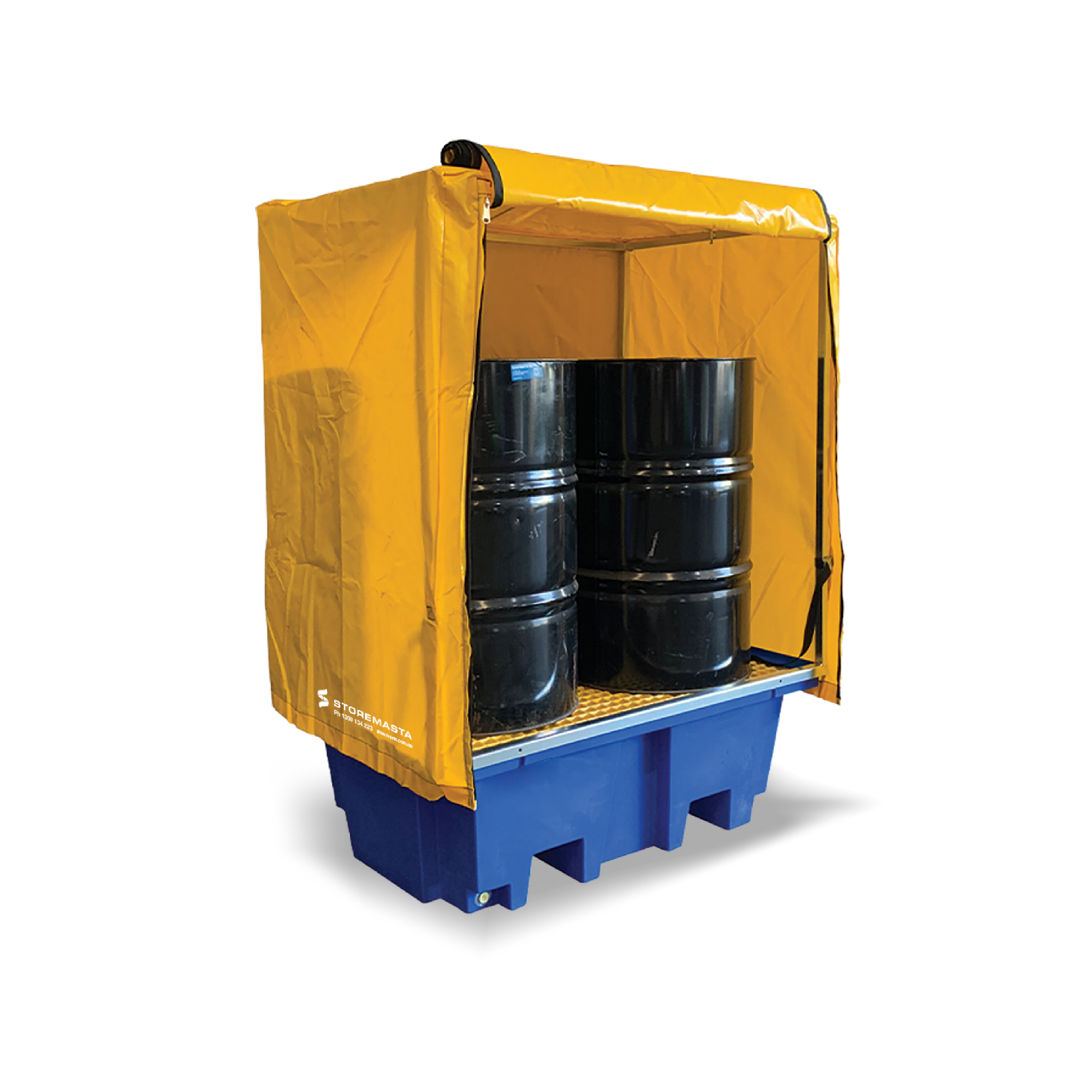 PVC Cover and Galv Frame for 2 Drum Bund