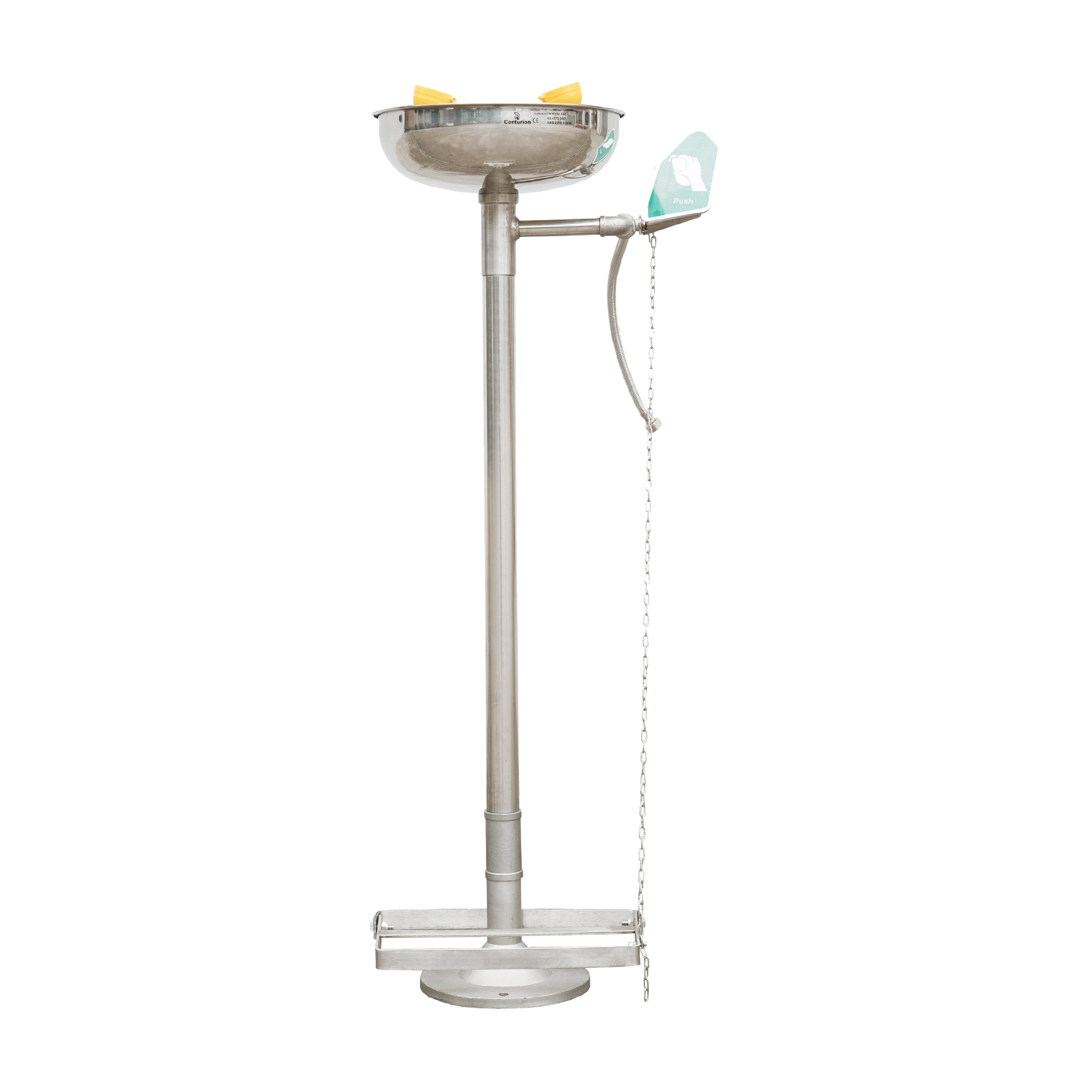Free Standing Eye Wash Hand/Foot Operated - Yellow
