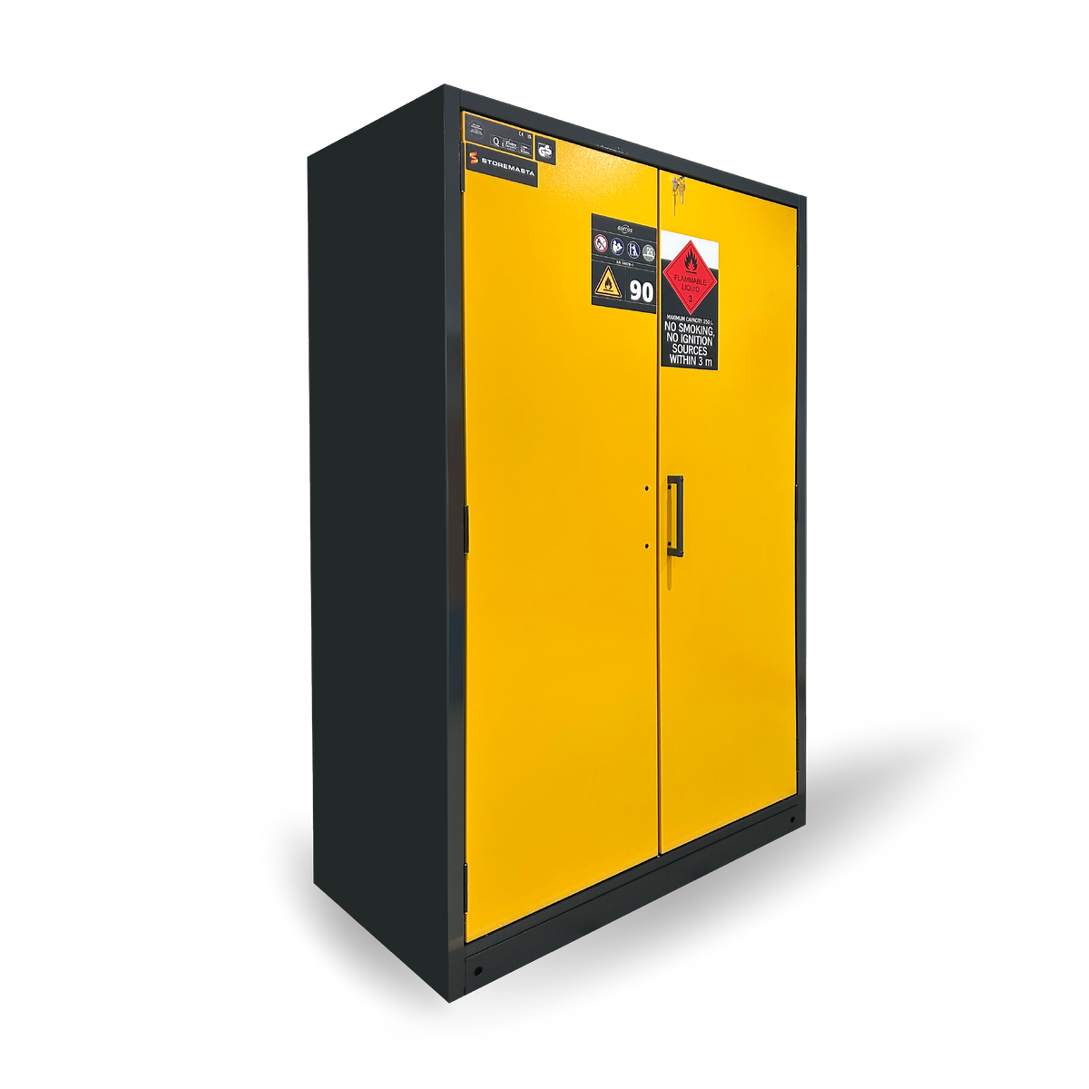 HI-LINE Q-LINE 90-minute Fire Rated Flammable Liquids Safety Cabinet, 1200mm wide, Self-Closing Wing Doors (Q90.195.120.WDAC)