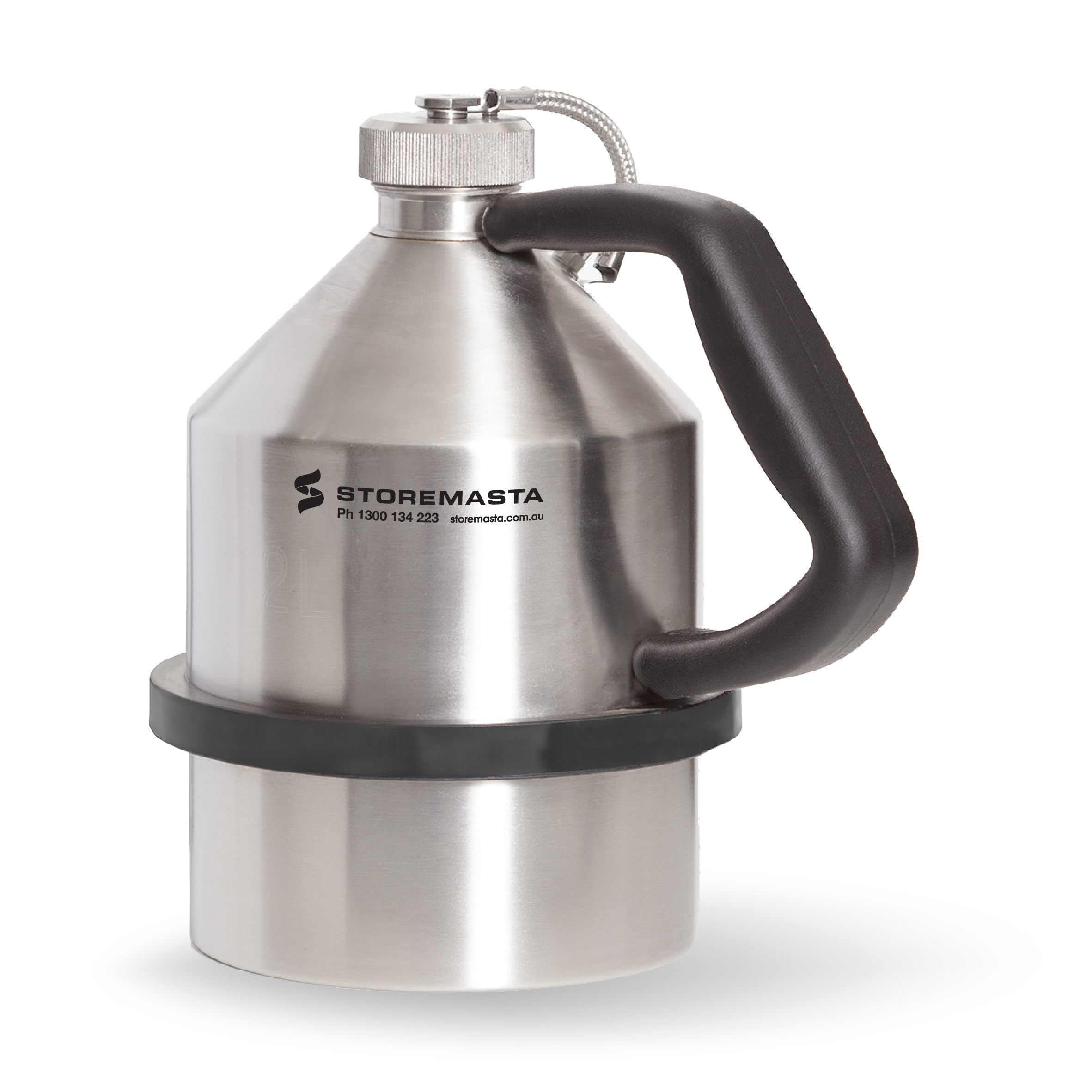 2L Safety Can - Stainless Steel with Screw Cap
