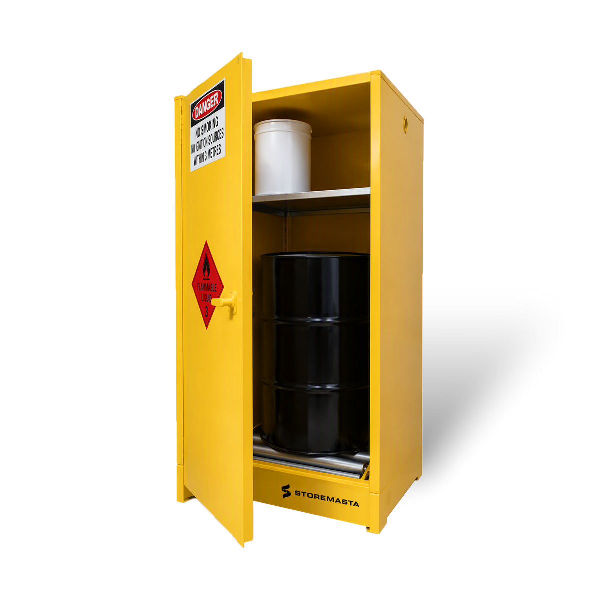250L - Flammable Liquid Storage Cabinet - Roller Base