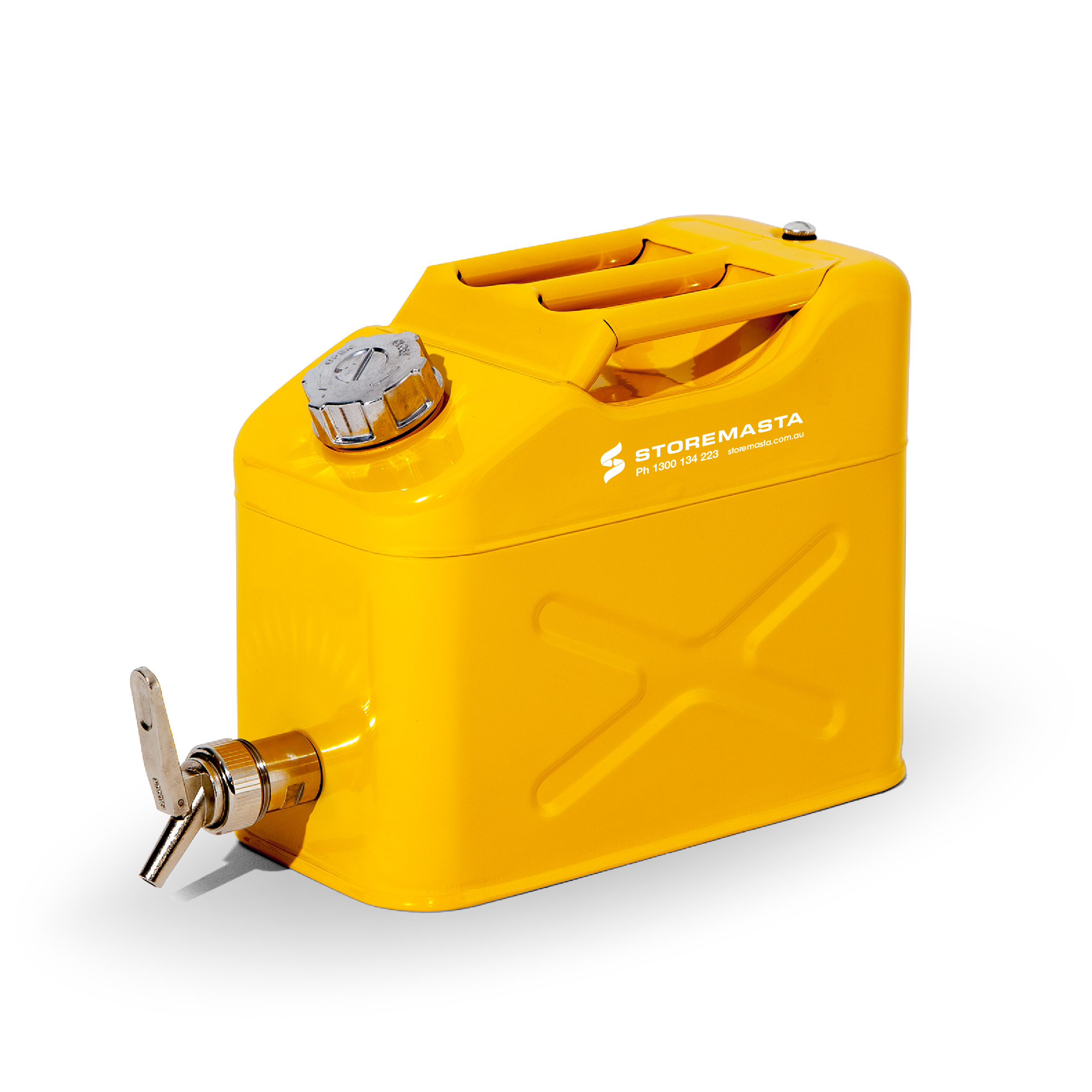 10L Safety Canister - Yellow Galvanised with Screw Cap