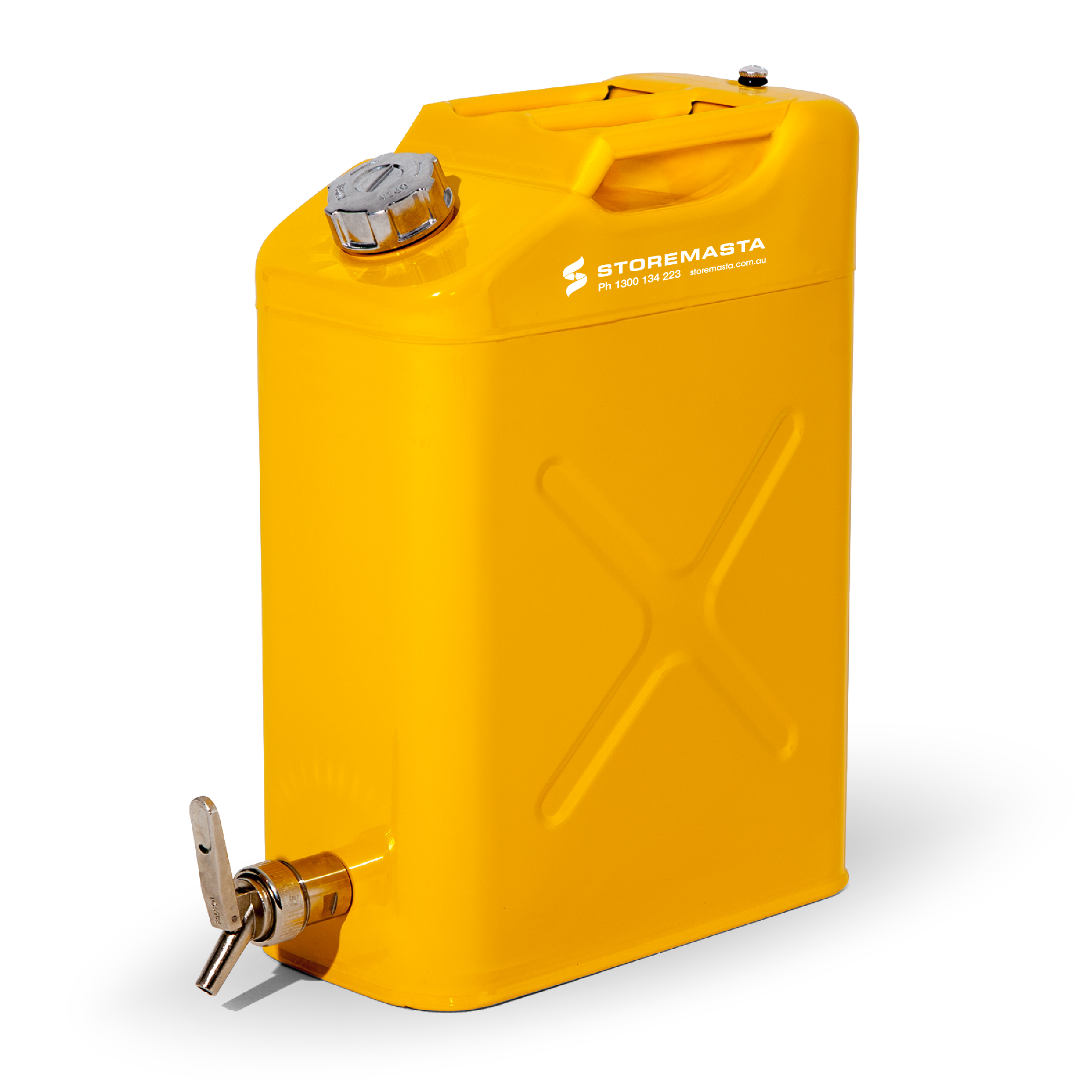 20L Safety Canister - Yellow Galvanised with Screw Cap