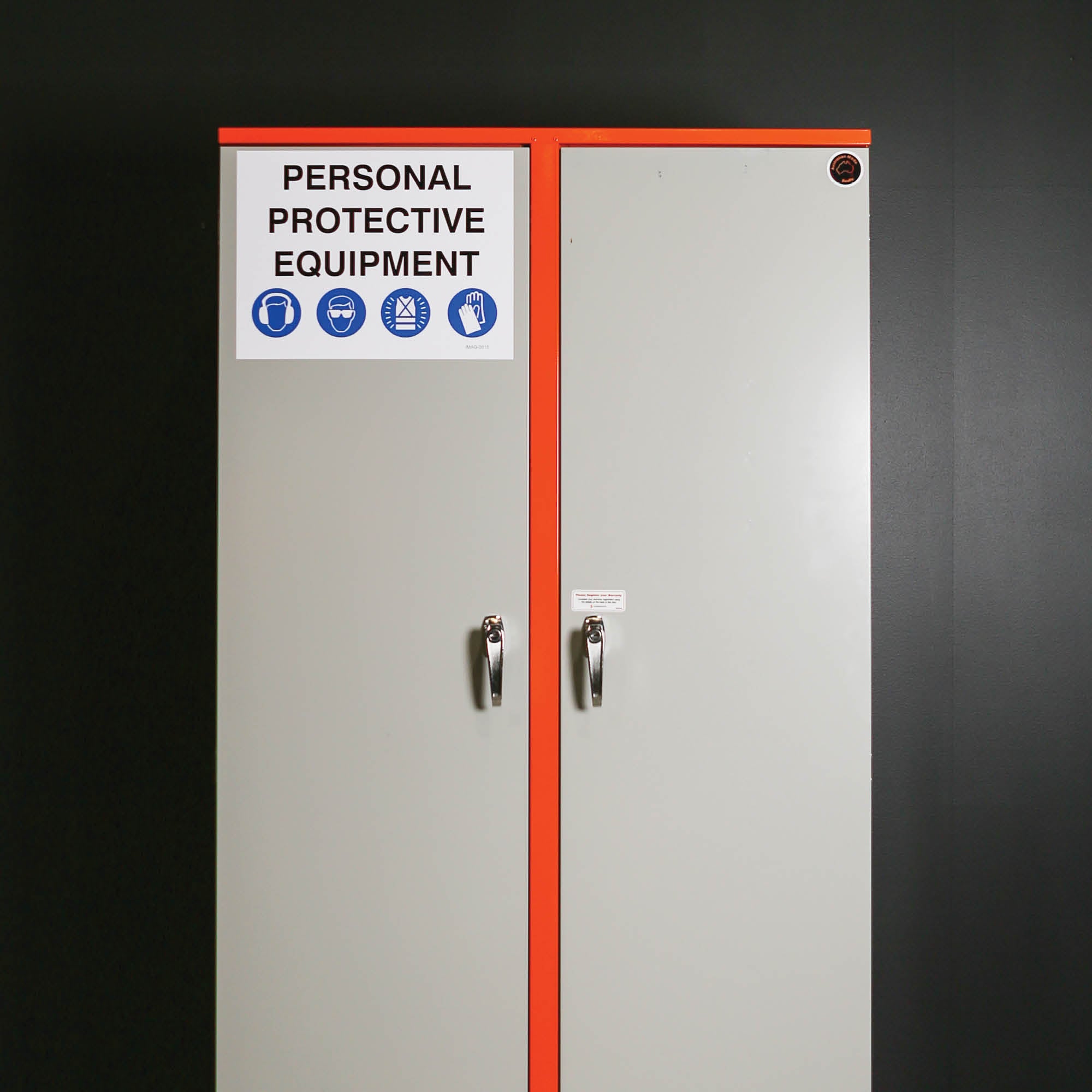 PPE Storage Cabinet - Double Door - 4 Shelves