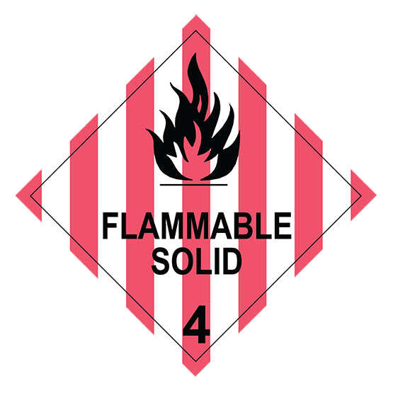 Class 4.1 - Flammable Solids - 250 x 250 Sticker