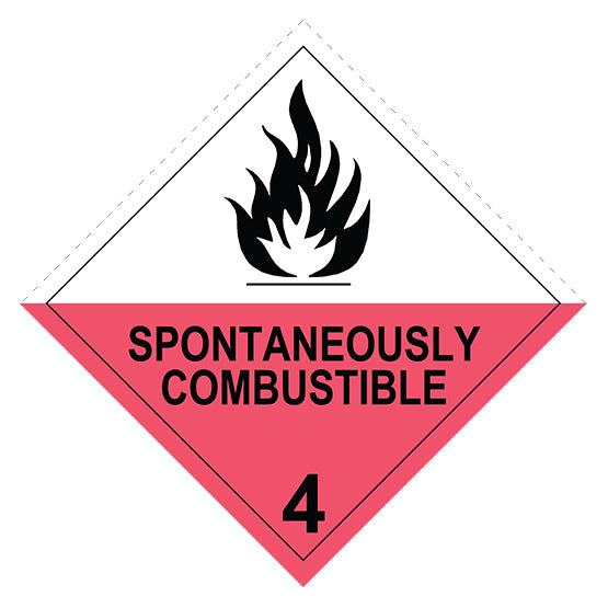 Class 4.2 - Spontaneously Combustible - 100 x 100 Sticker