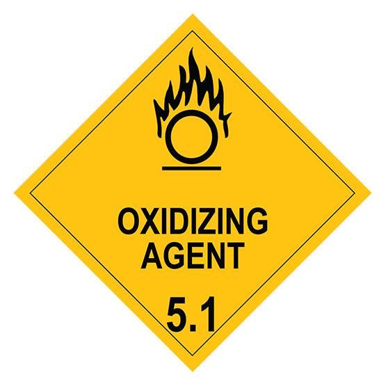Class 5.1 - Oxidising Agent - 300 x 300 Metal Sign