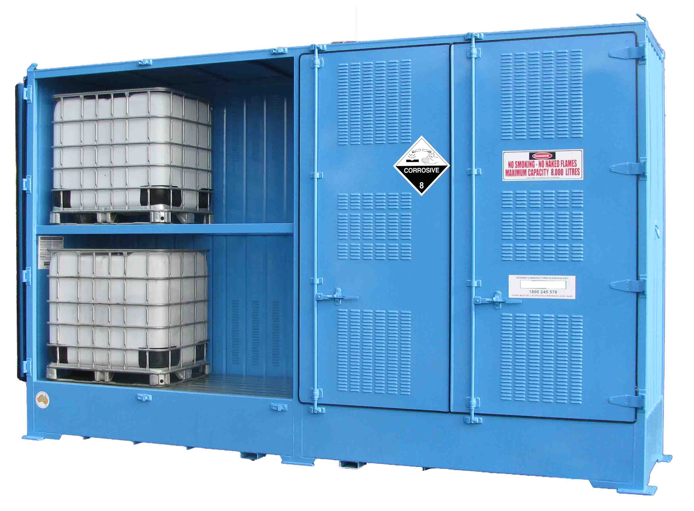 Single Depth Corrosive Substance Store - 8 IBC - STOREMASTA