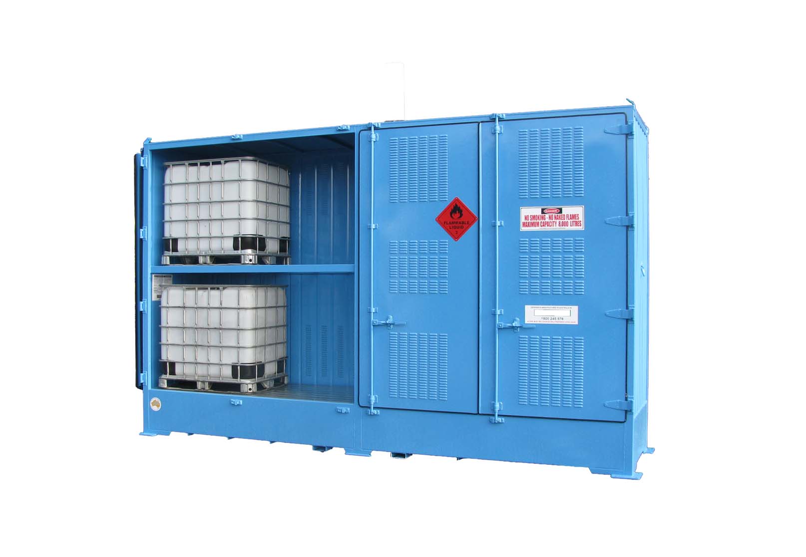 Single Depth Flammable Liquids Store - 8 IBC - STOREMASTA