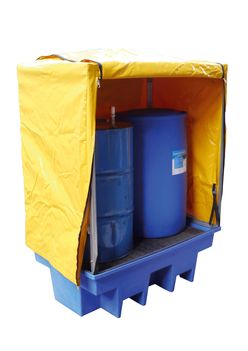 PVC Cover and Galv Frame for 2 Drum Bund