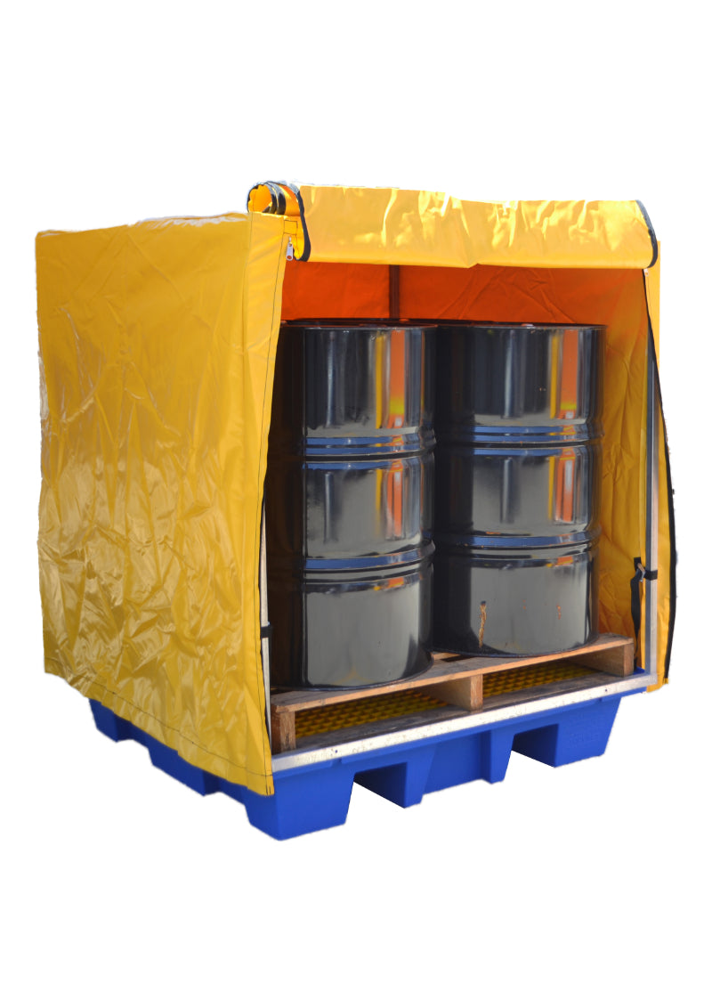 PVC Cover and Galv Frame for 4 Drum Bund