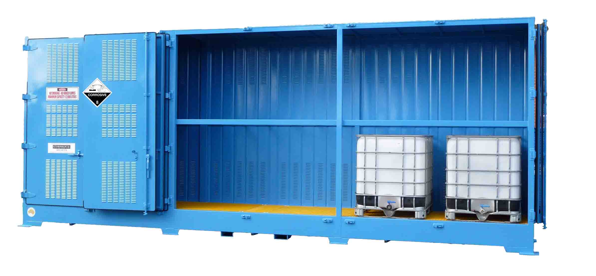 Single Depth Corrosive Substance Store - 12 IBC - STOREMASTA