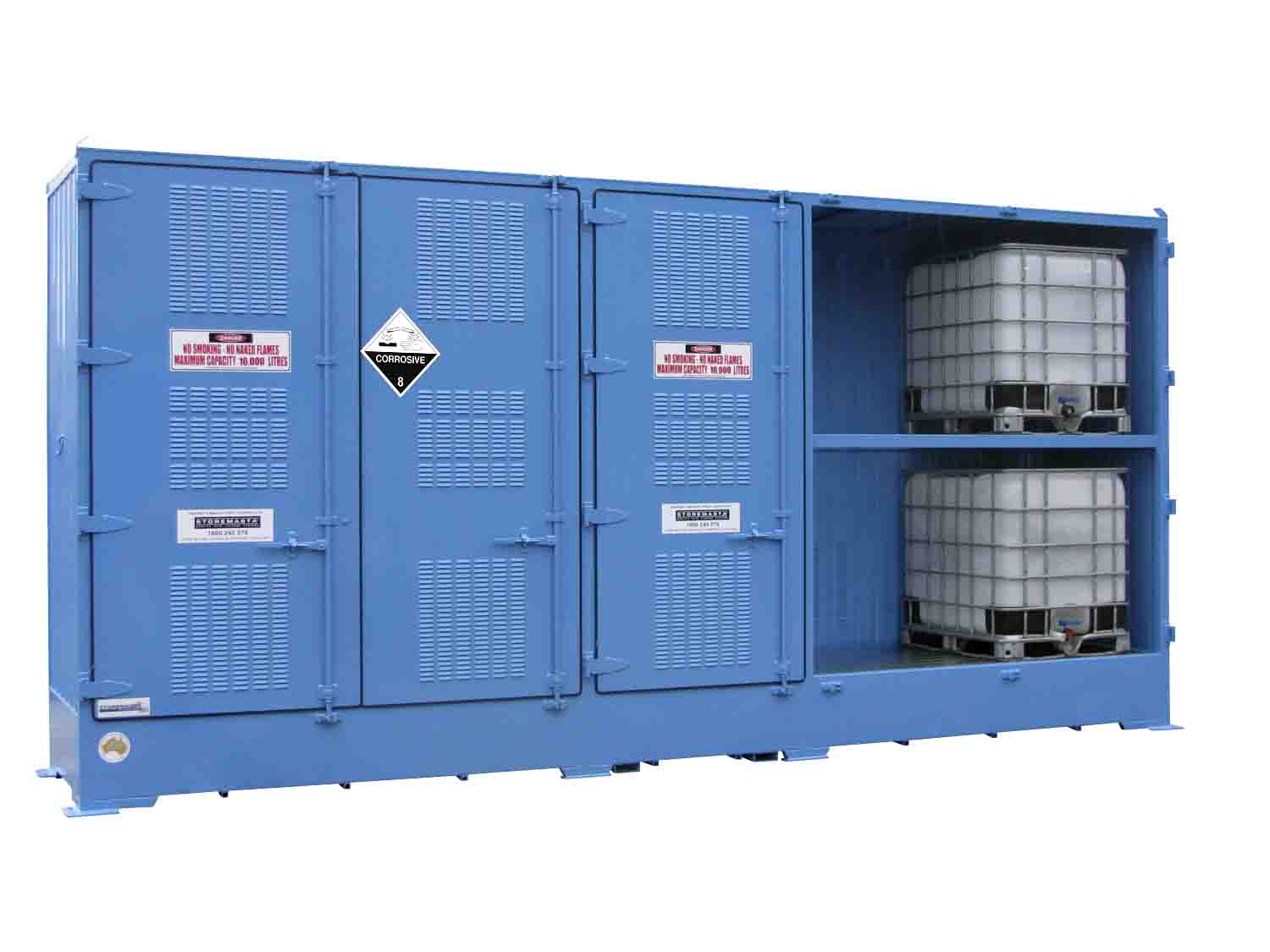 Single Depth Corrosive Substance Store - 10 IBC - STOREMASTA