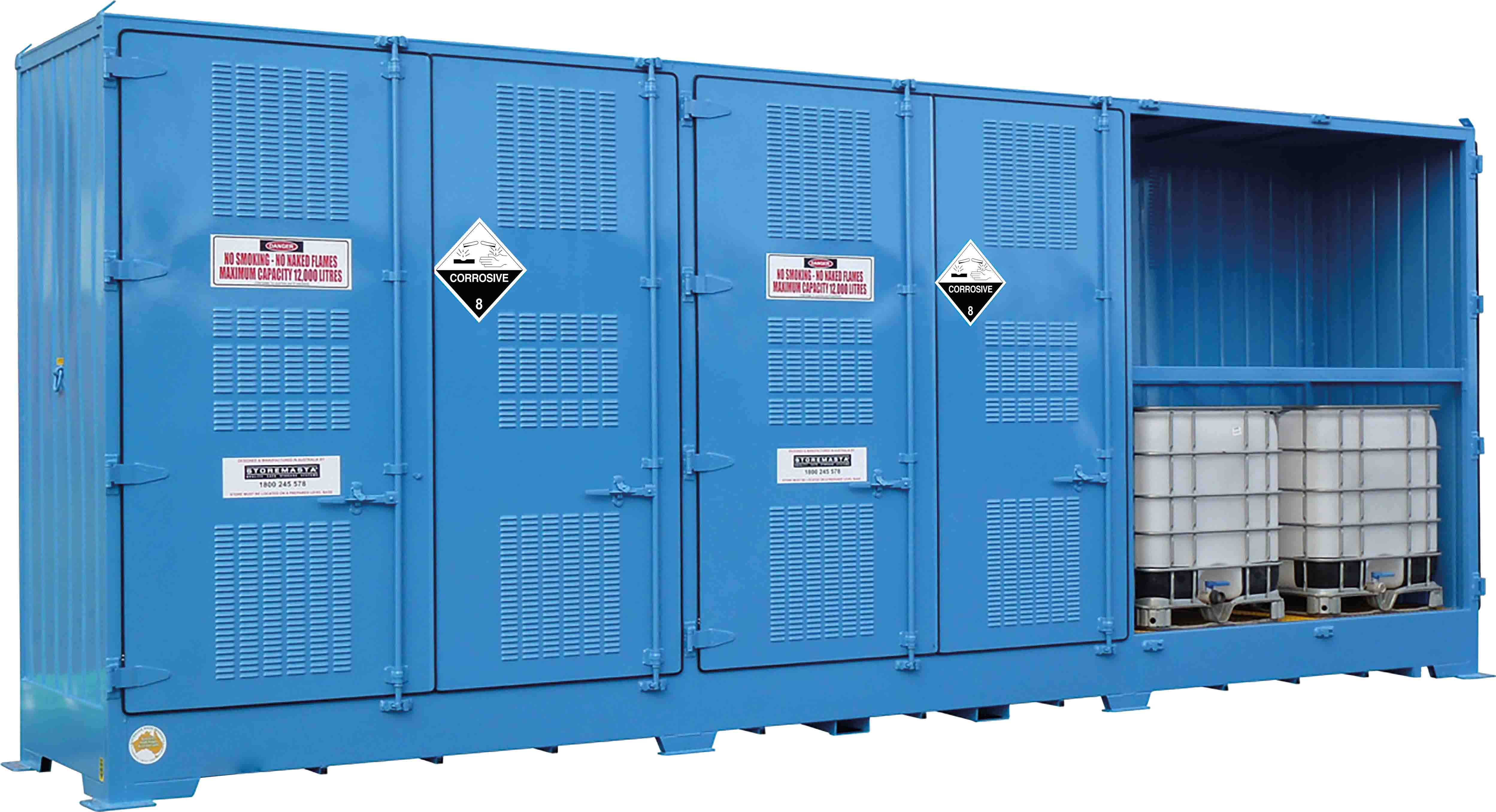 Single Depth Corrosive Substance Store - 12 IBC - STOREMASTA