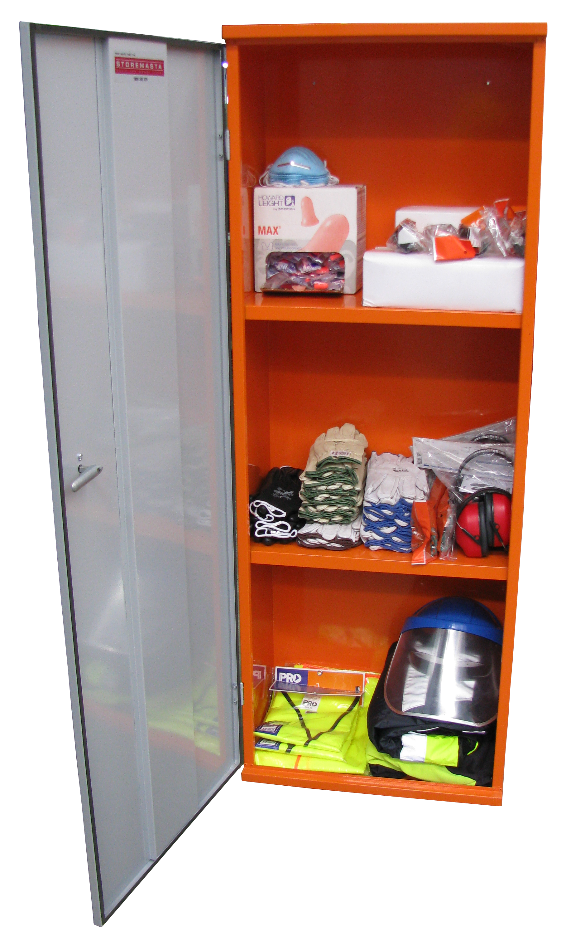 PPE Storage Cabinet - Single Large Door - 3 Shelves