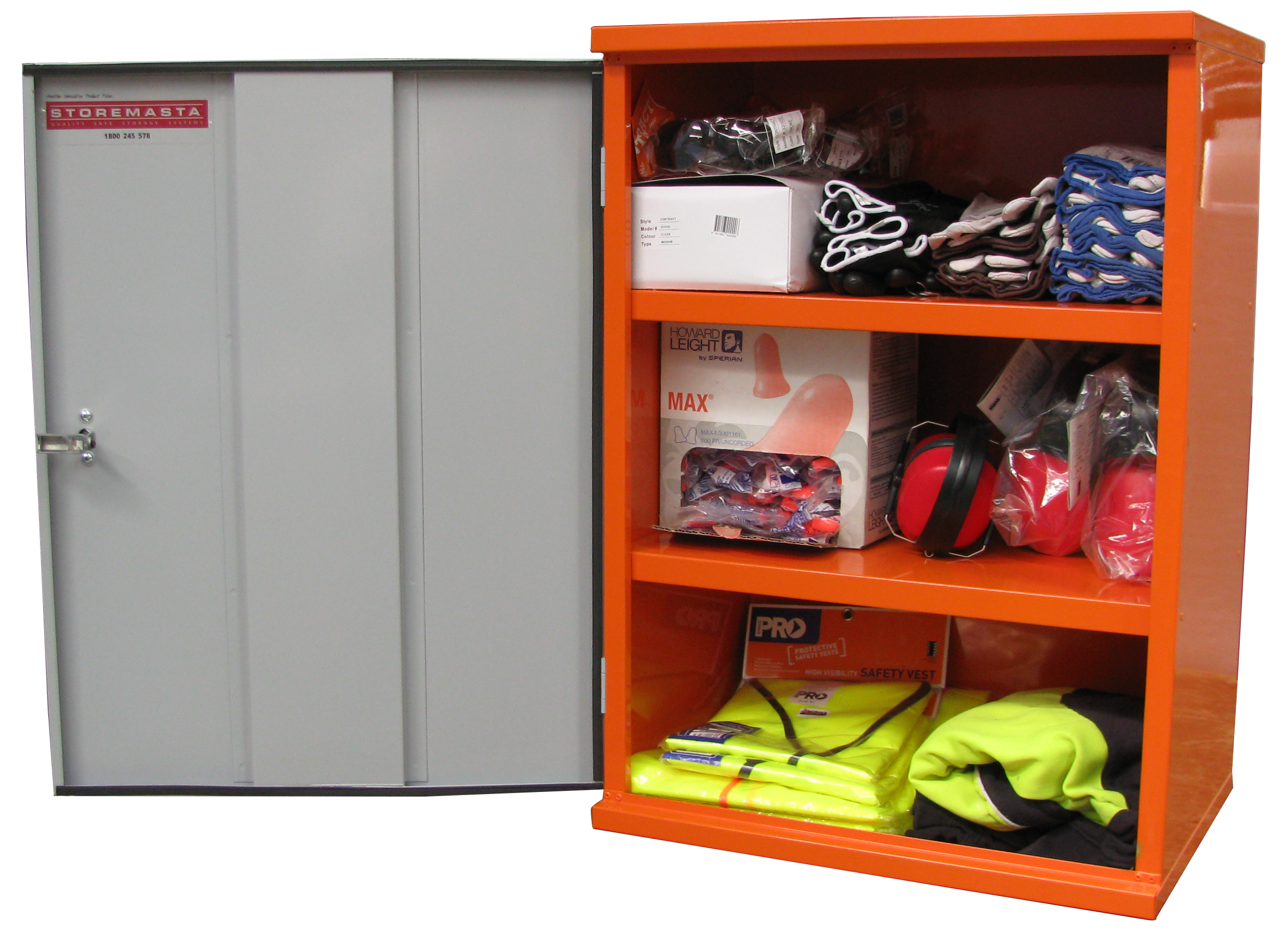 PPE Storage Cabinet - Single Small Door - 3 Shelves