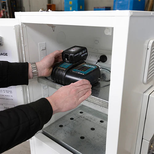 8 Outlet Battery Charging Cabinet with BTA Fire Suppression System - Non Monitored