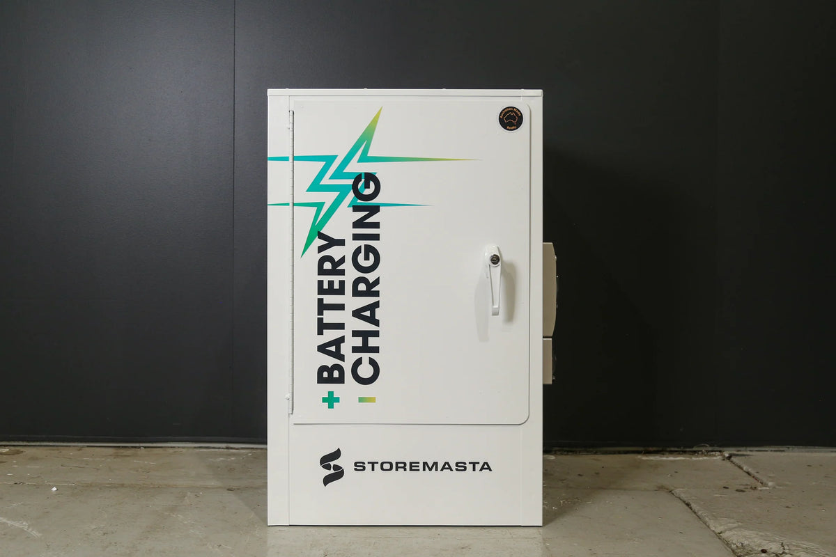 8 Outlet Battery Charging Cabinet with BTA Fire Suppression System - Non Monitored