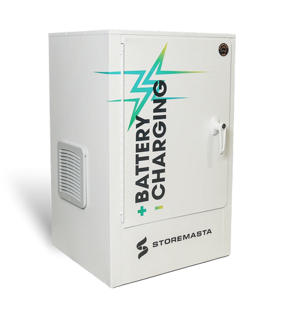 8 Outlet Battery Charging Cabinet with BTA Fire Suppression System - Non Monitored