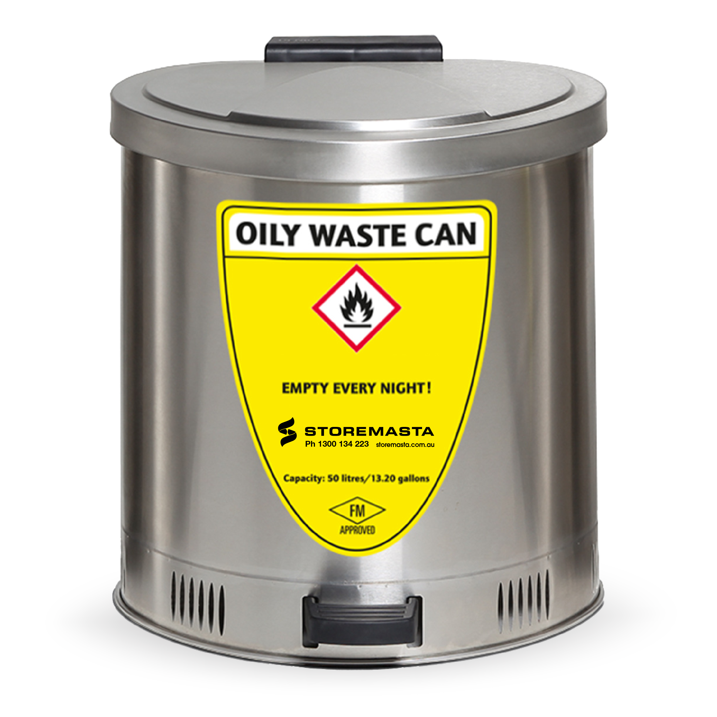 50L Disposal Bin - Stainless Steel