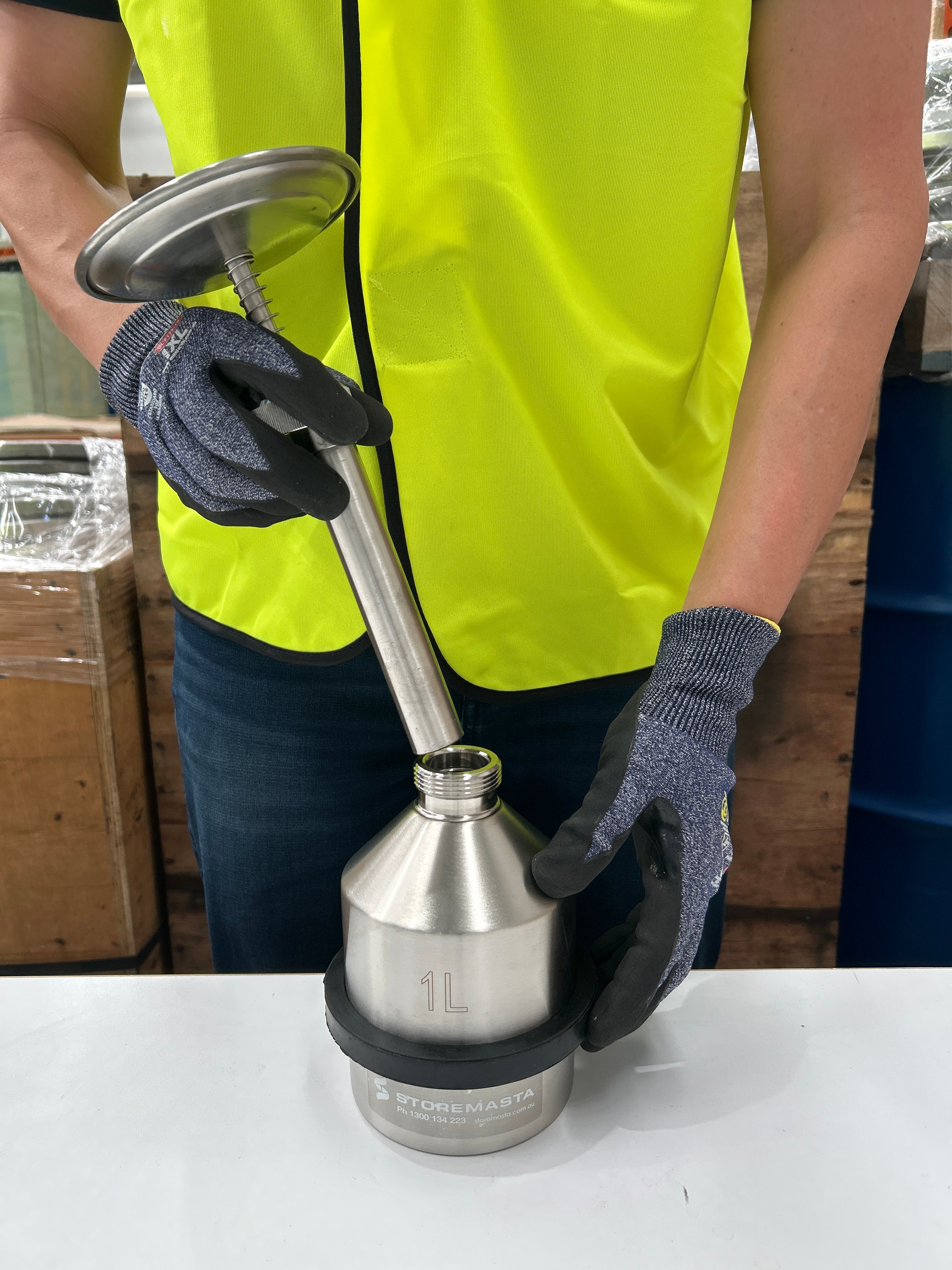 1L Plunger Can - Stainless Steel