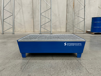 205L Steel Sump Pallet - Blue with Feet