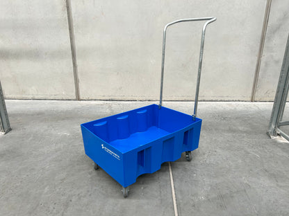 60L Polyethylene Sump Pallet - Blue with Castors