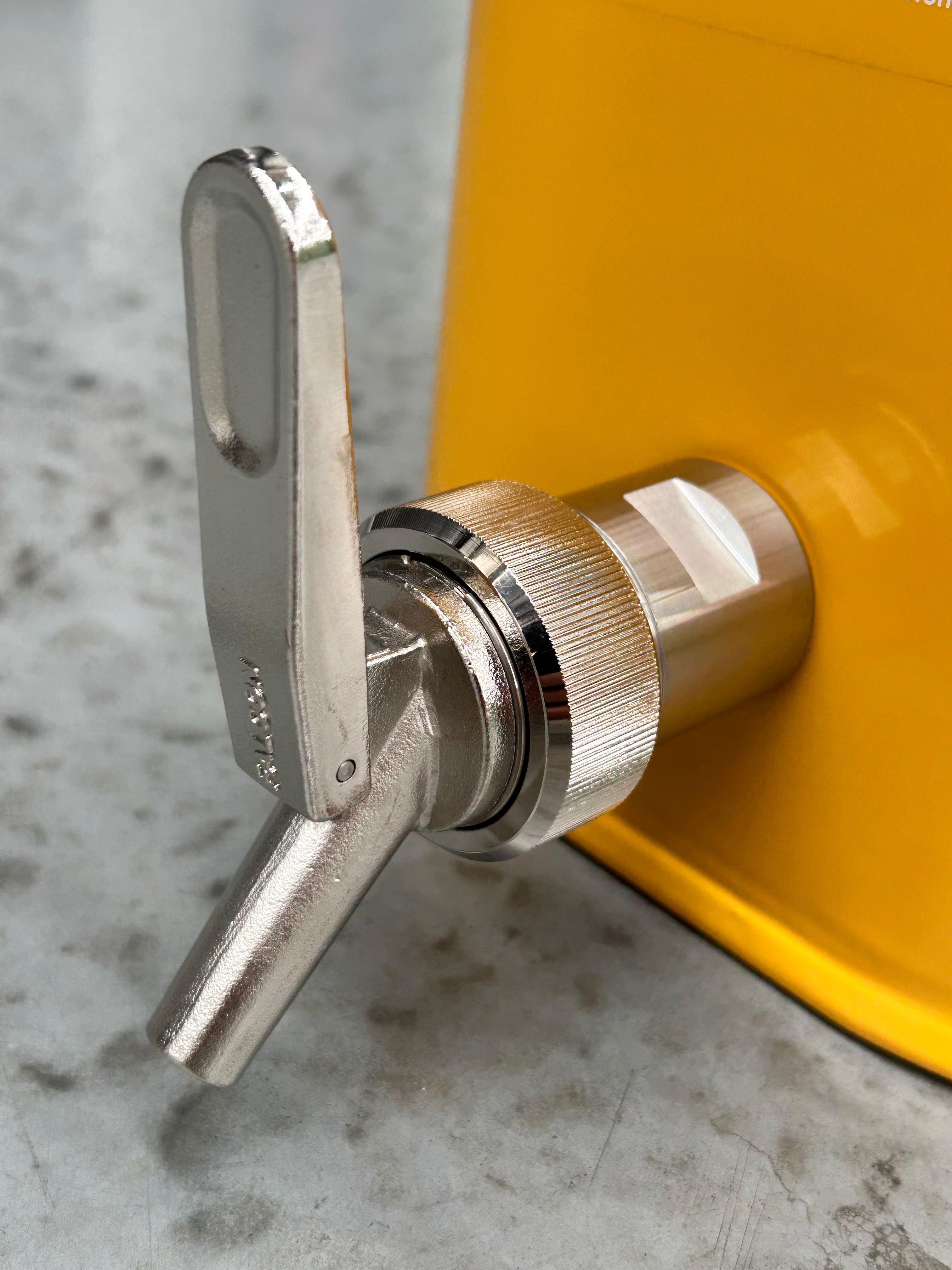 10L Safety Canister - Yellow Galvanised with Screw Cap
