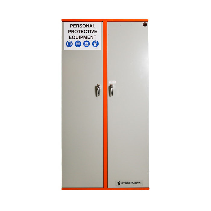 PPE Storage Cabinet - Double Door - 4 Shelves – Storemasta