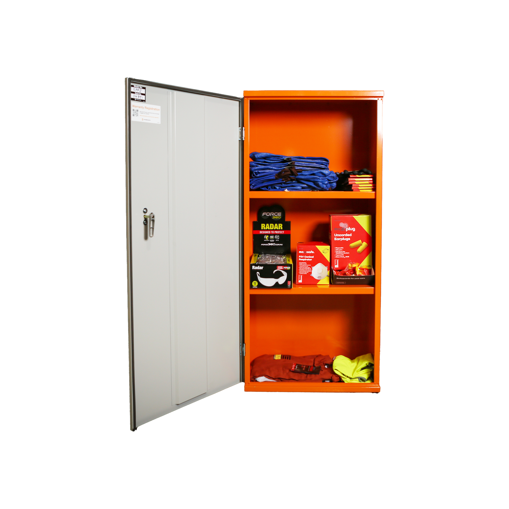PPE Storage Cabinet - Single Door - 3 Shelves