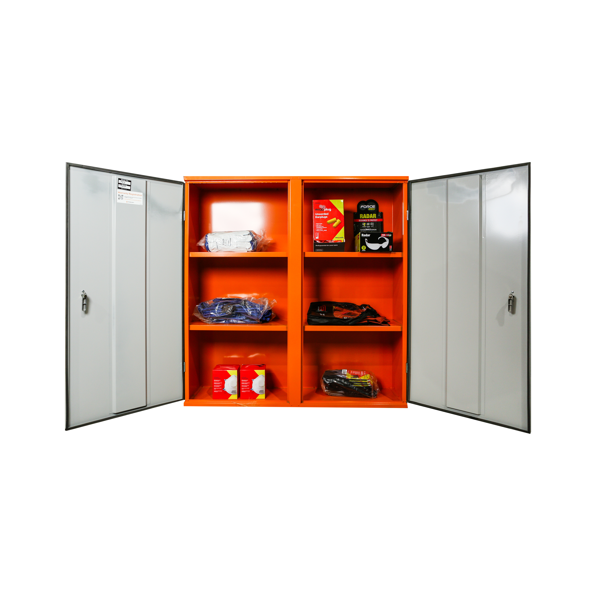 PPE Storage Cabinet - Double Door - 3 Shelves