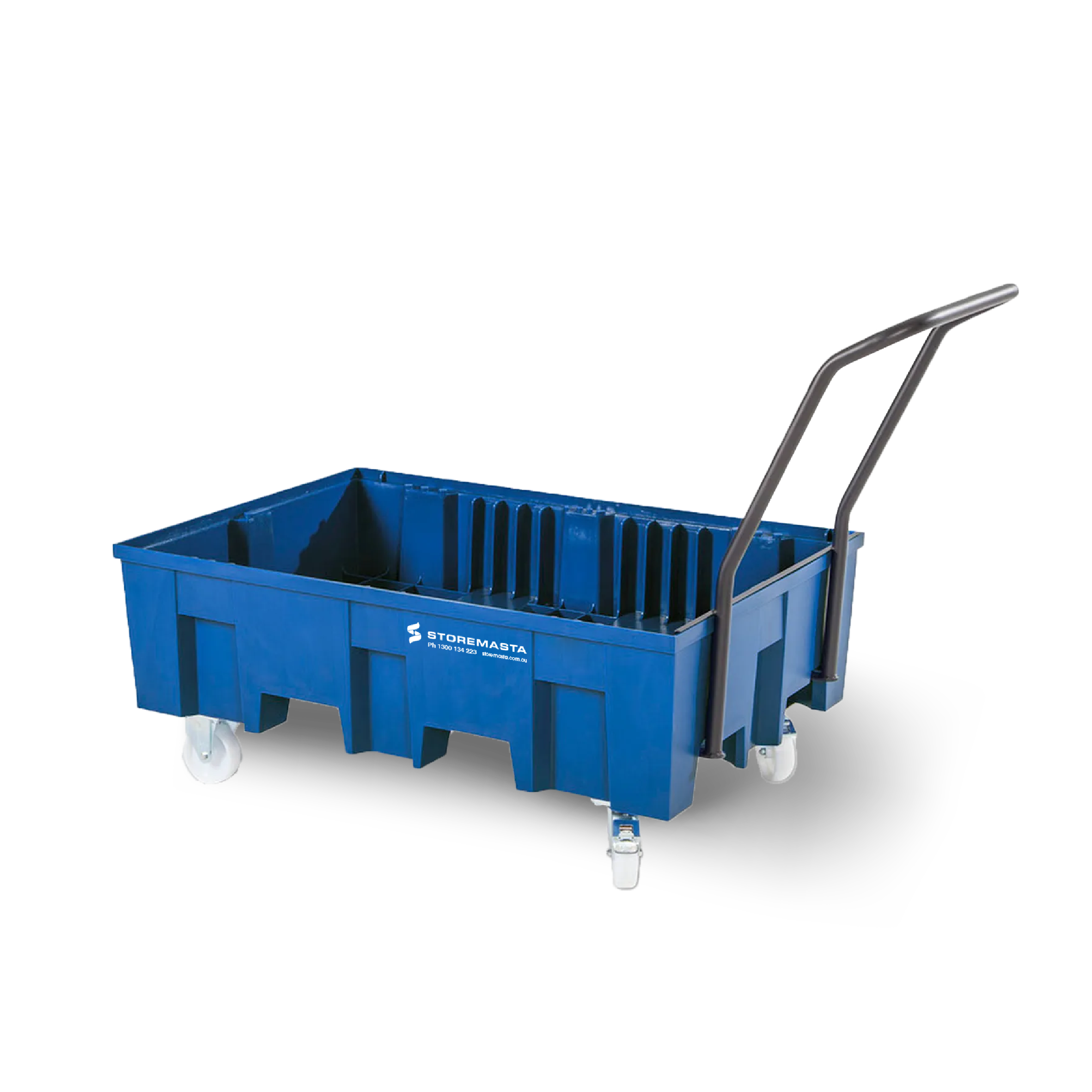 60L Polyethylene Sump Pallet - Blue with Castors