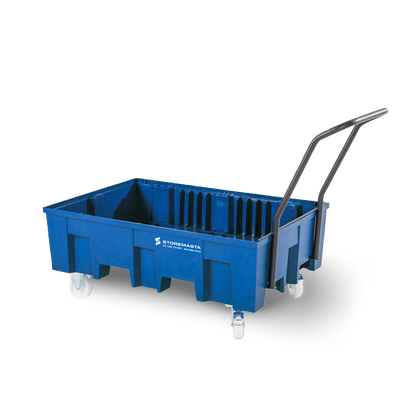 60L Polyethylene Sump Pallet - Blue with Castors