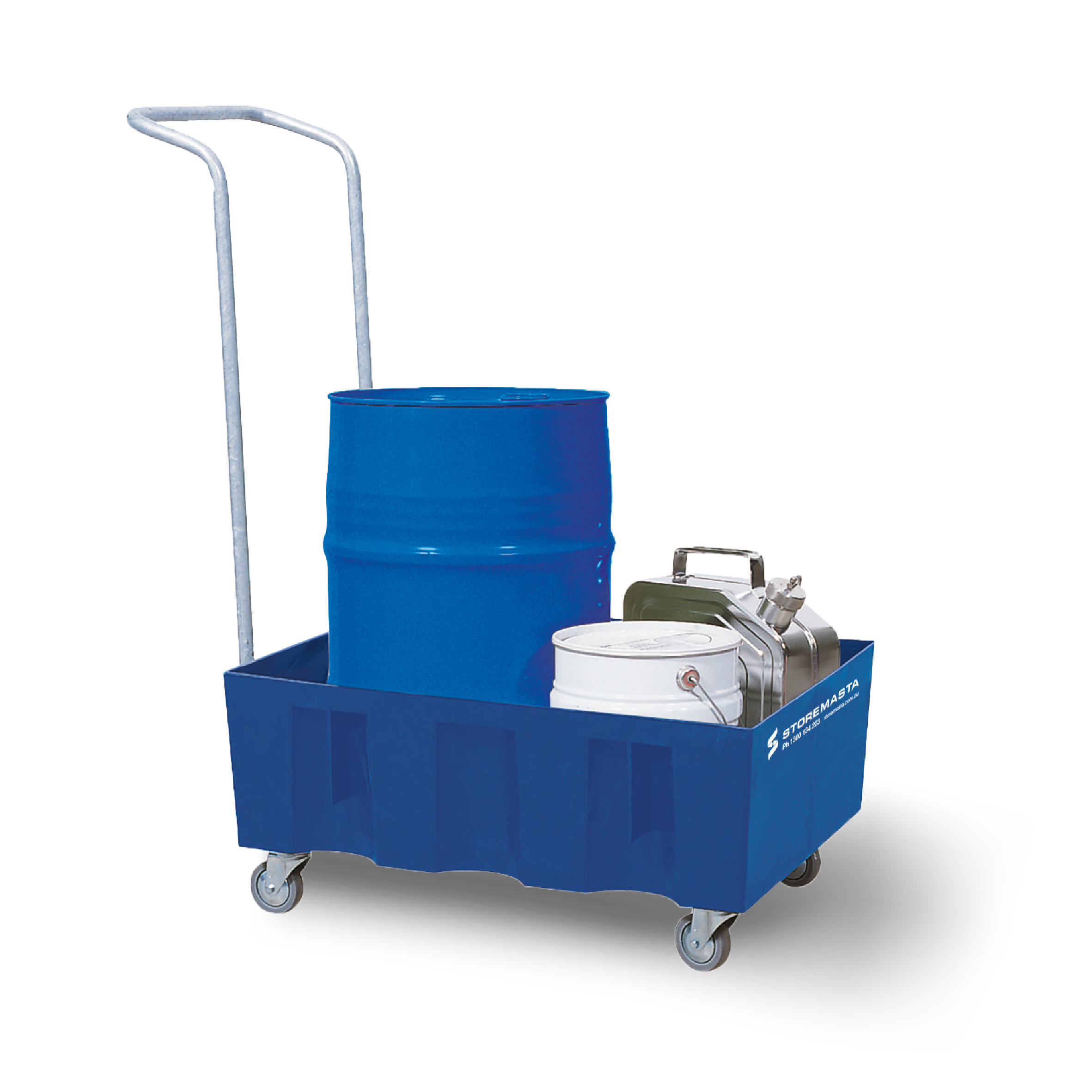 60L Polyethylene Sump Pallet - Blue with Castors