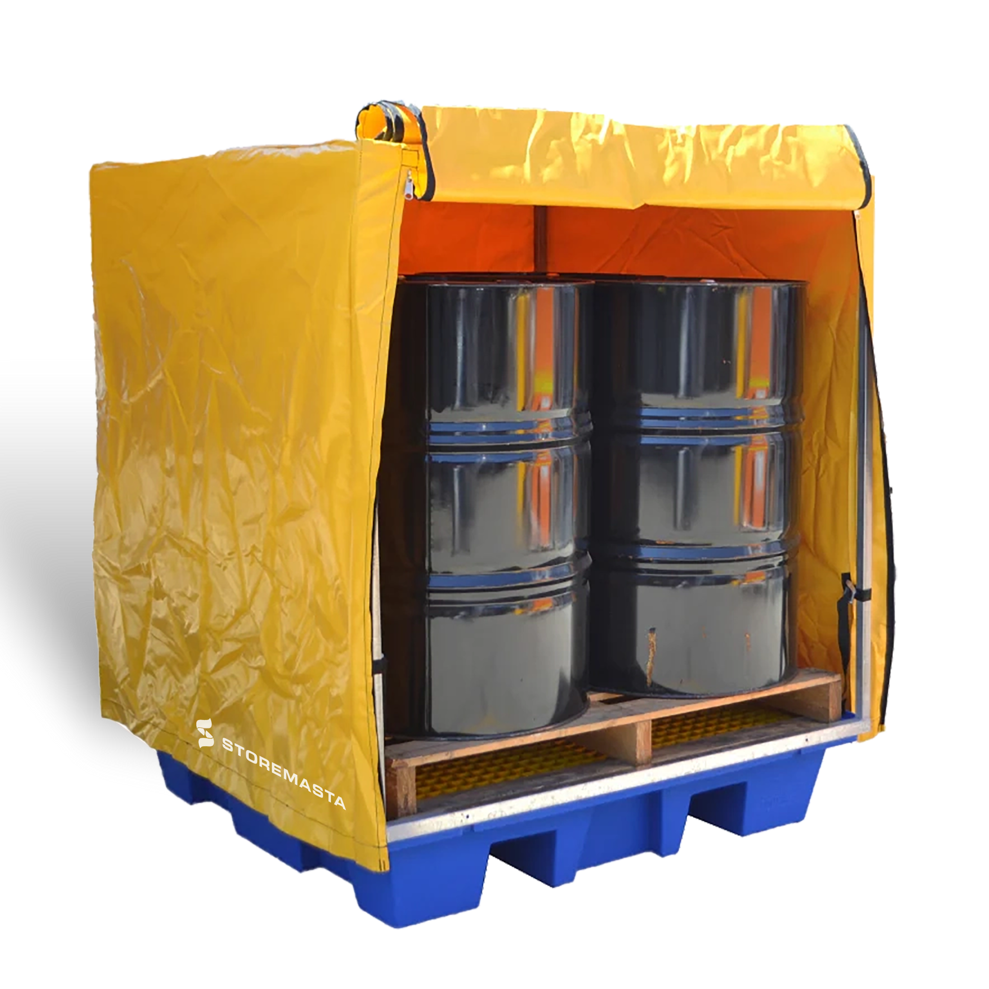 PVC Cover and Galv Frame for 4 Drum Bund