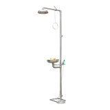 Combination Emergency Shower Eye Face Hand/Foot Operated - Stainless Steel