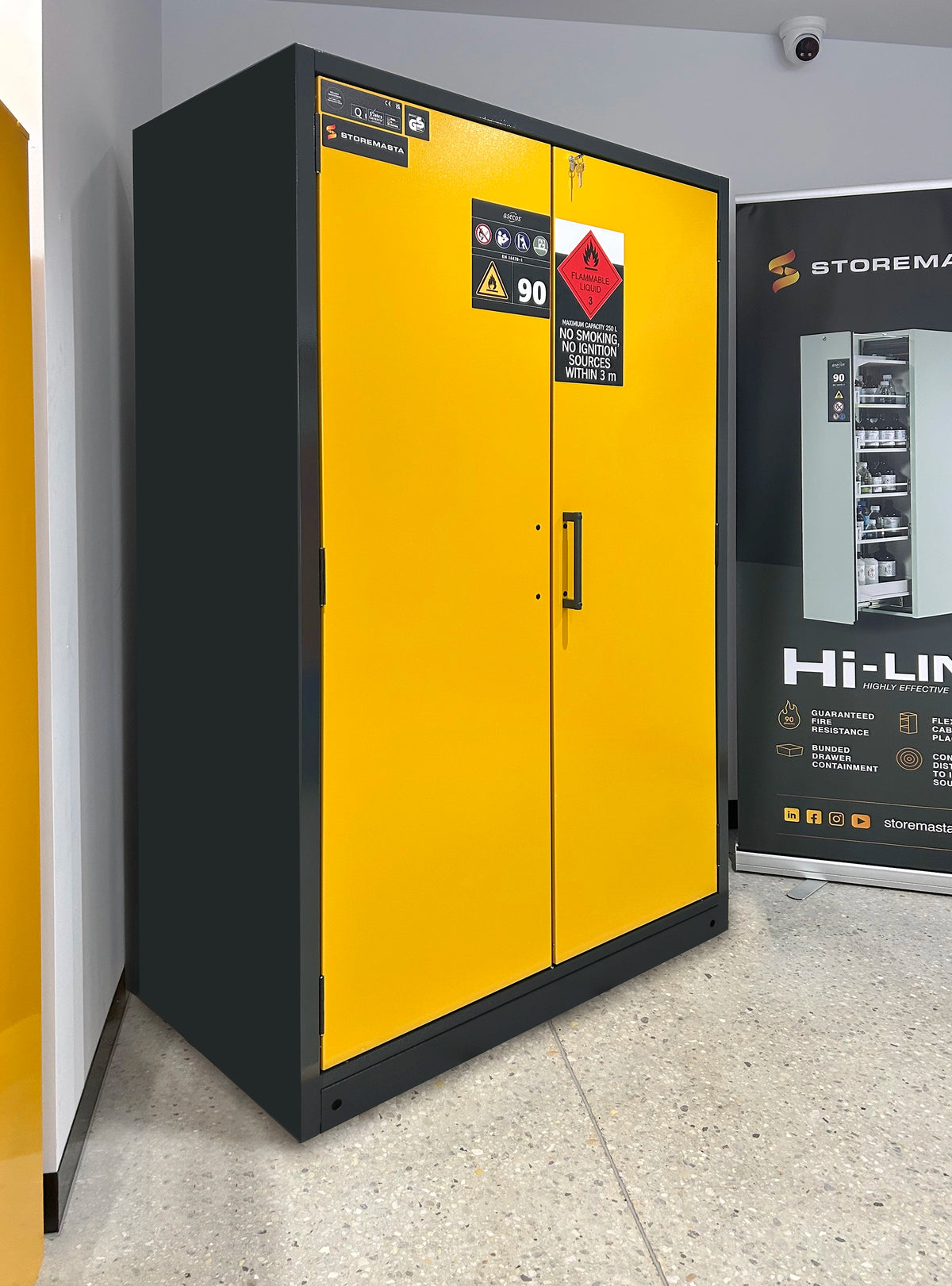 HI-LINE 90 Minute Fire Rated 250L Flammable Storage Cabinet (195.120) FD