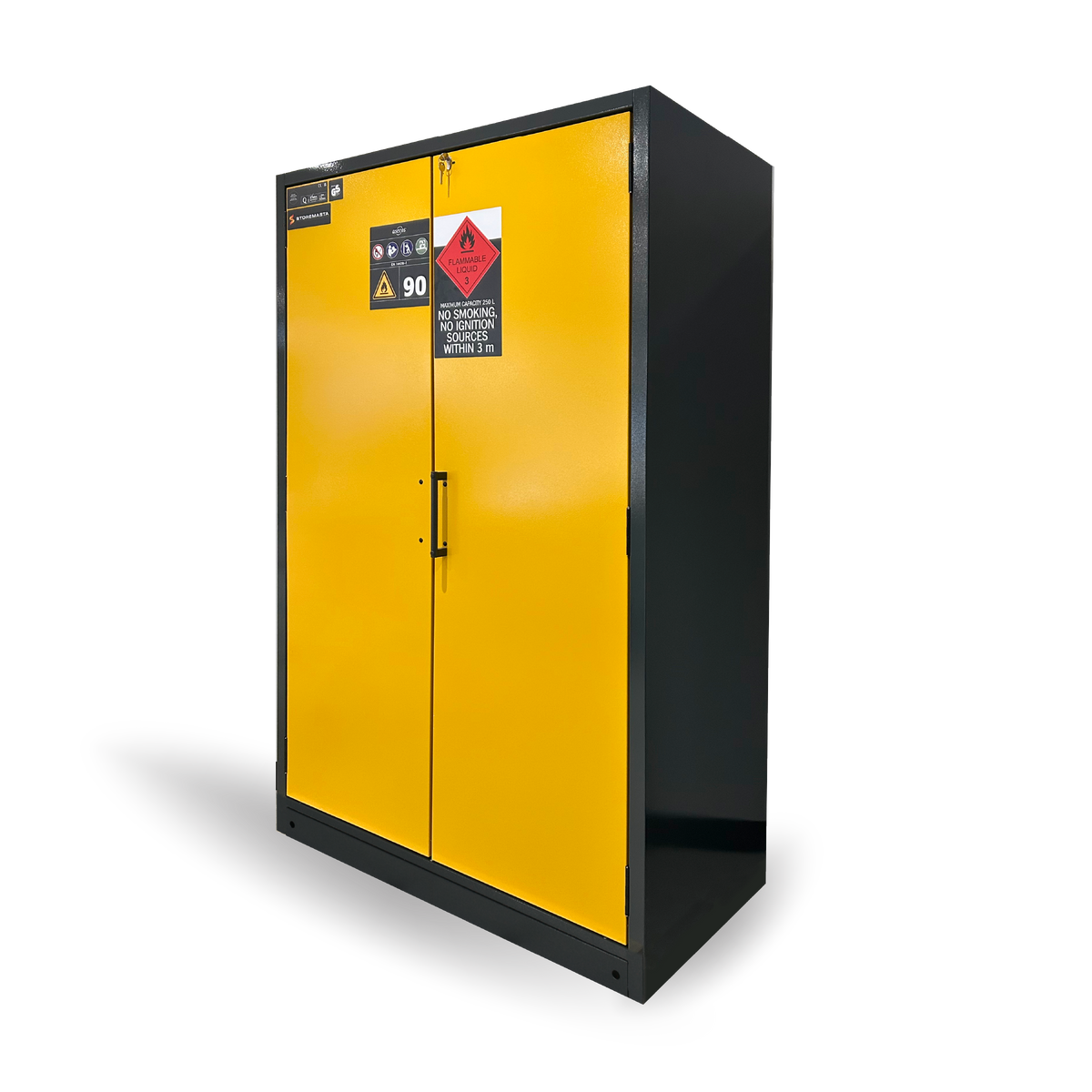 HI-LINE Q-LINE 90-minute Fire Rated Flammable Liquids Safety Cabinet, 1200mm wide, Self-Closing Wing Doors (Q90.195.120.WDAC)